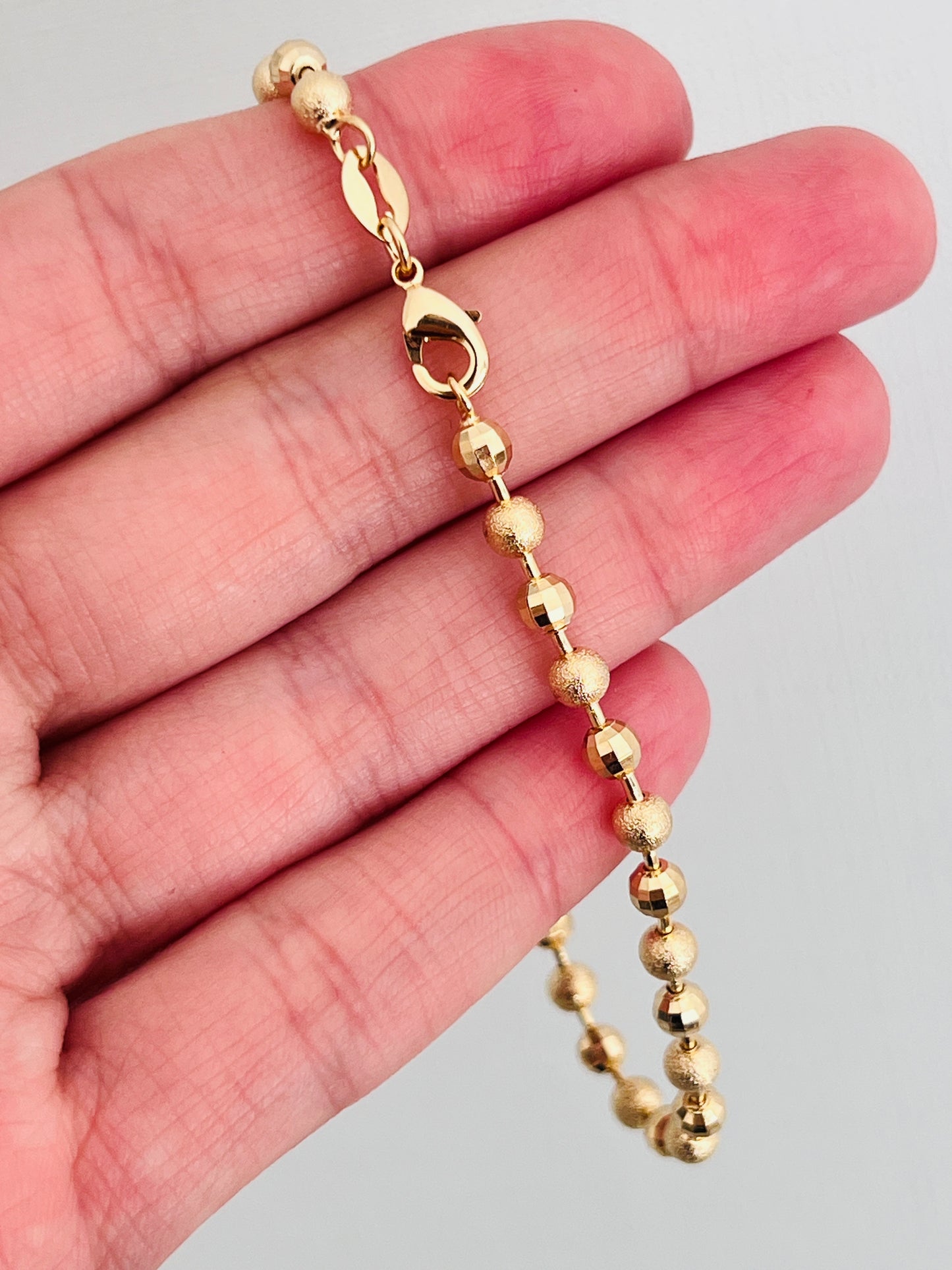 Gold Filled 3mm Stardust Beaded Bracelet | 7.5” Inch Bracelet