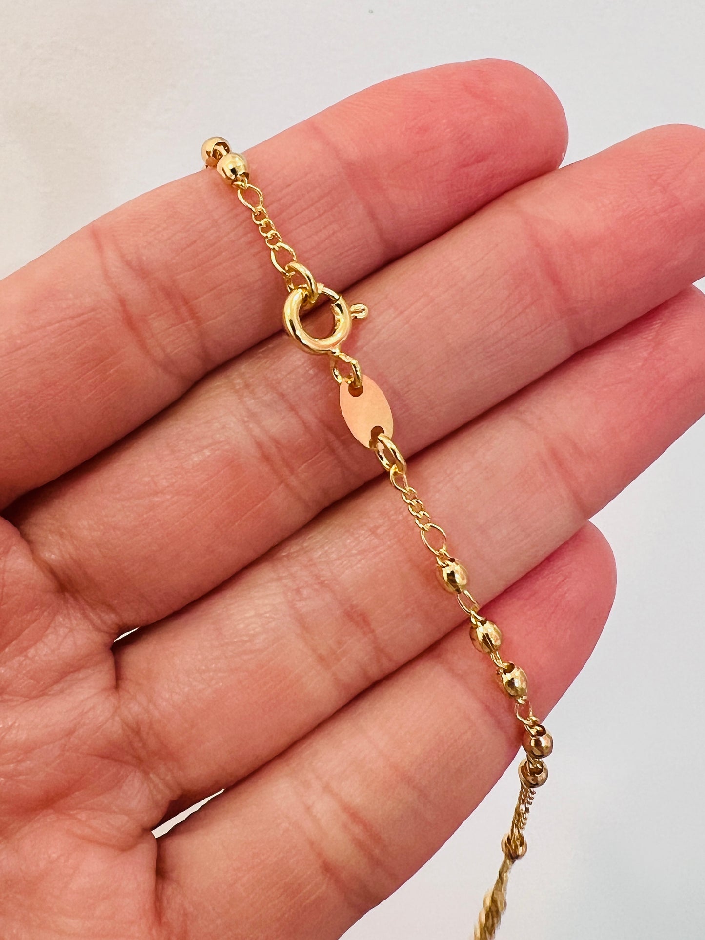 Gold Filled Rosary Necklace | 2mm Virgin Mary Cross Pendant
