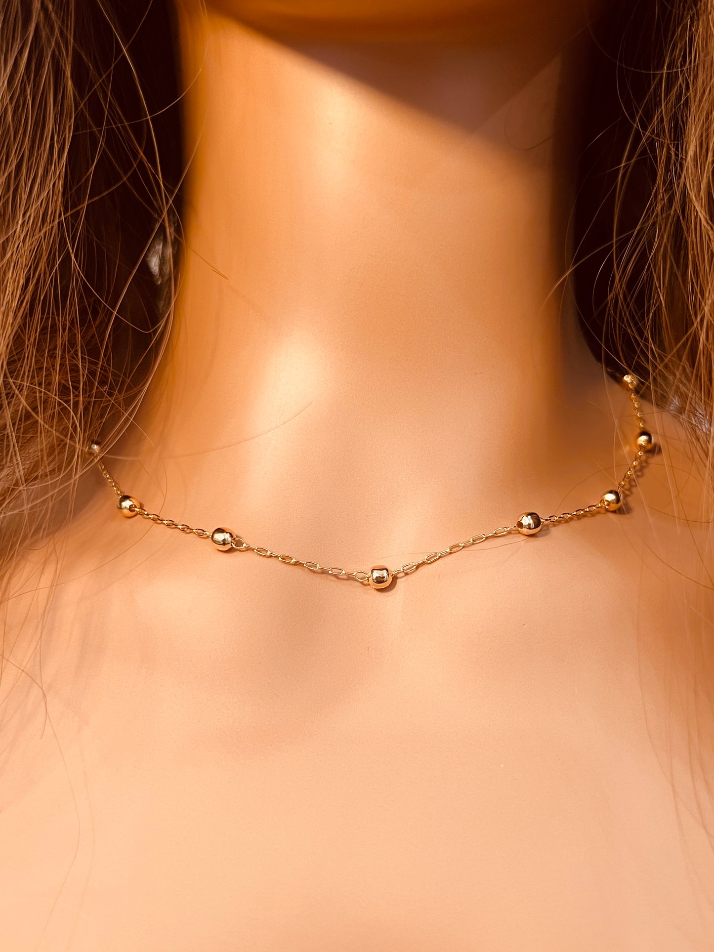 Gold Filled Rolo Ball Necklace | 4.5mm Beaded Layer Chain