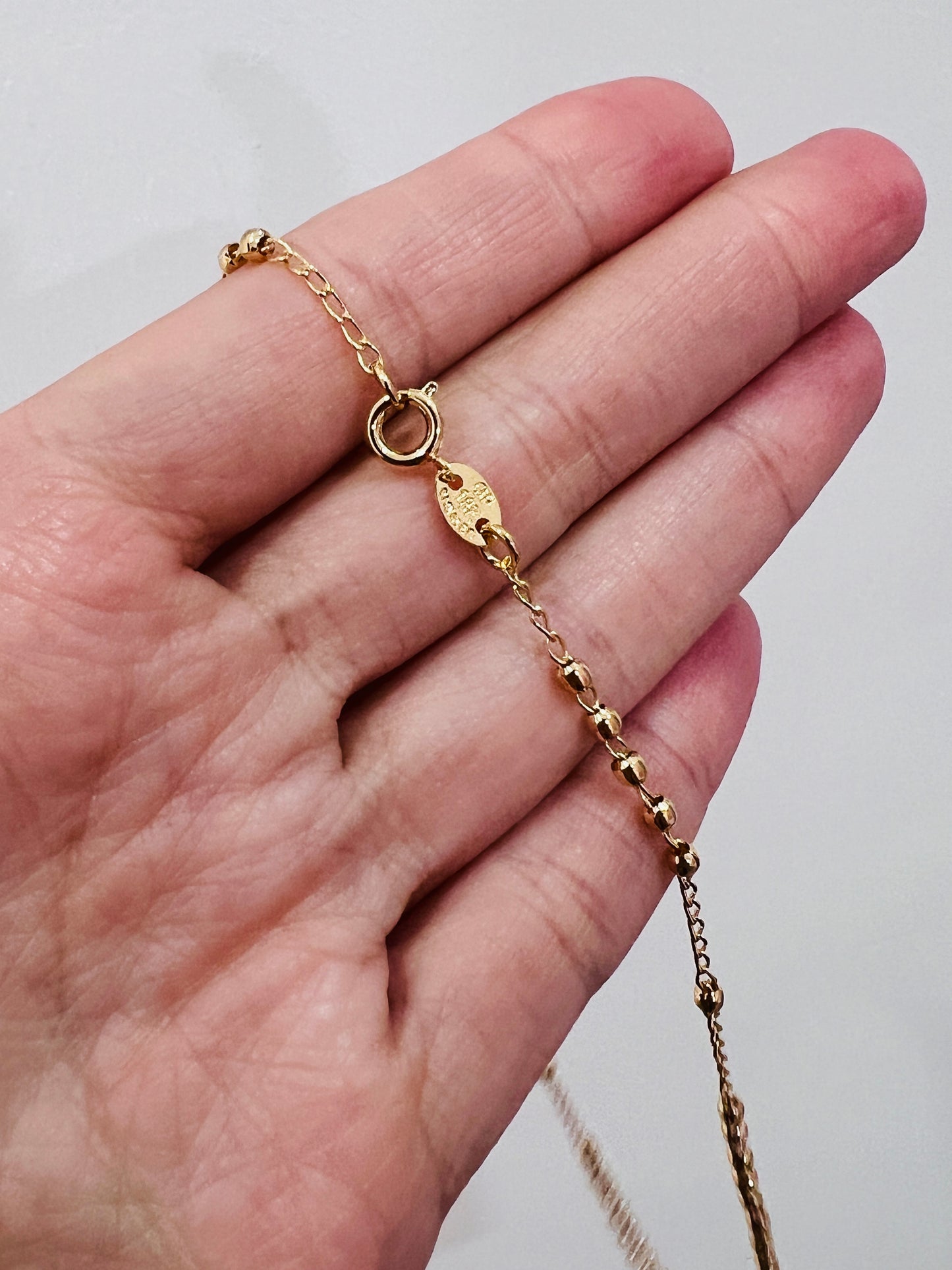 Gold Filled CZ Virgin Mary Rosary Necklace | 18" Our Lady of Guadalupe Chain