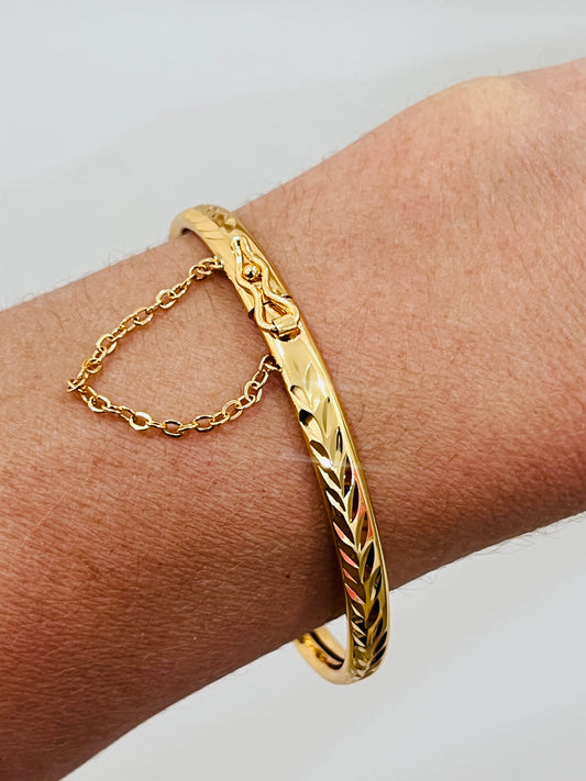 Gold Filled Chain Link Bangle | Classic Gold Statement Bangle