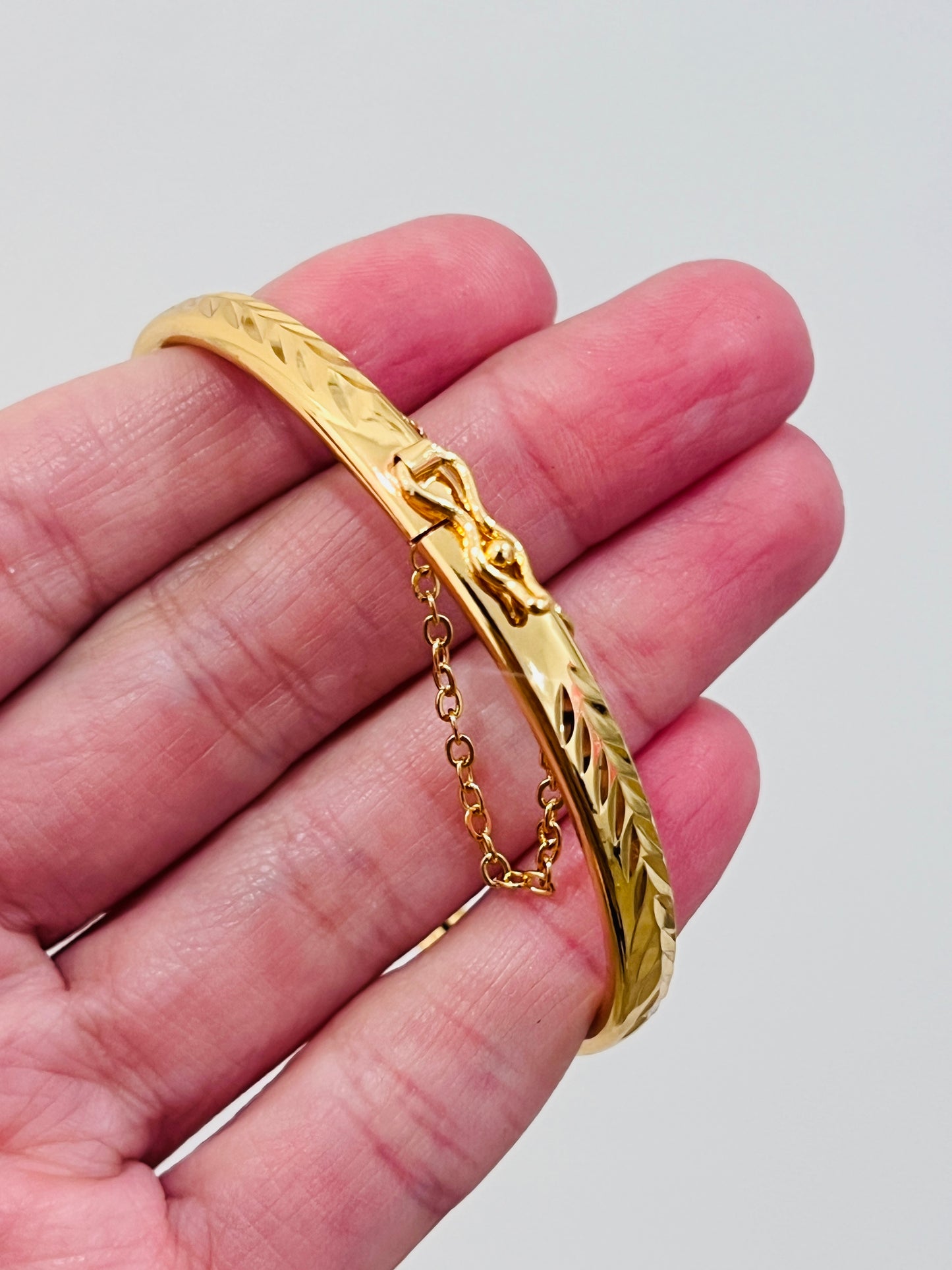 Gold Filled Chain Link Bangle | Classic Gold Statement Bangle
