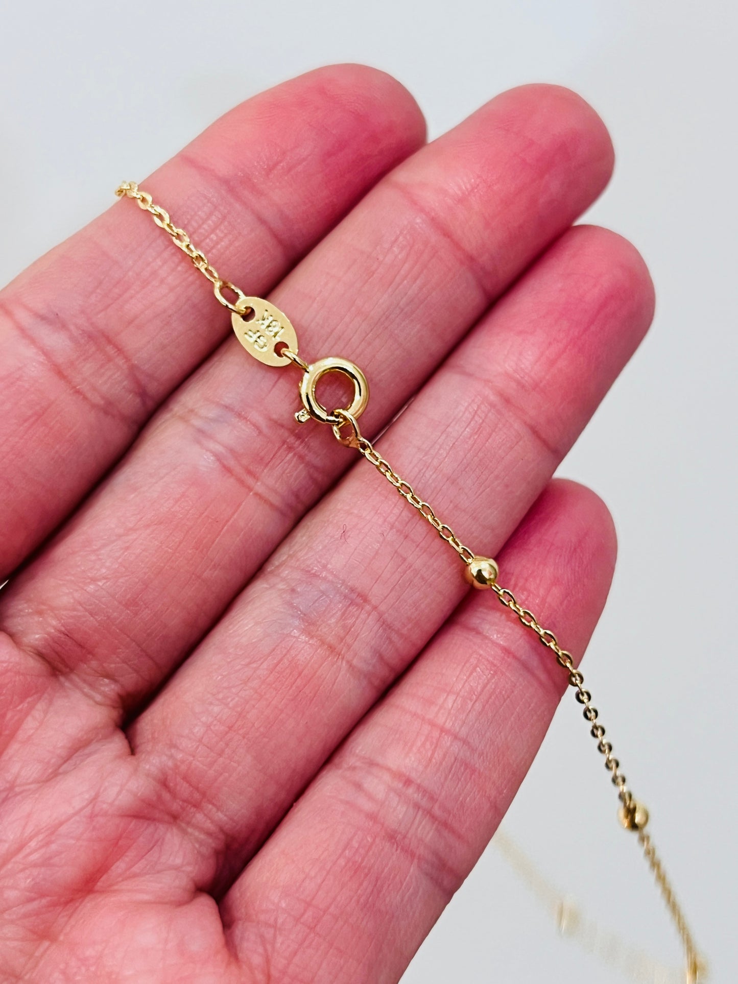 Gold Filled Cable Ball Anklet | 3mm Bead | 10 Inch Fit