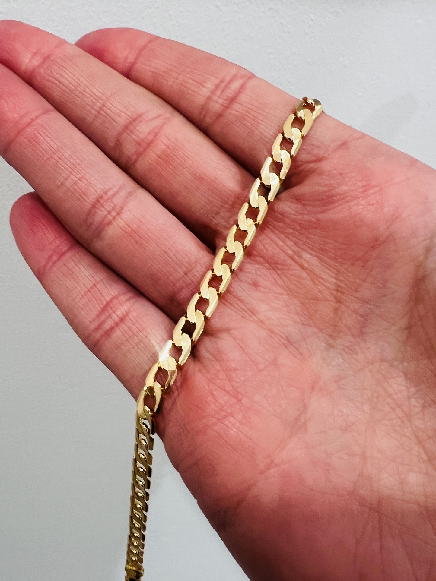 Gold Filled 4mm Curb Anklet – 18K Gold Chain | 10" Length