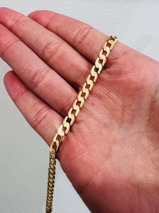 Gold Filled 4mm Curb Anklet – 18K Gold Chain | 10" Length