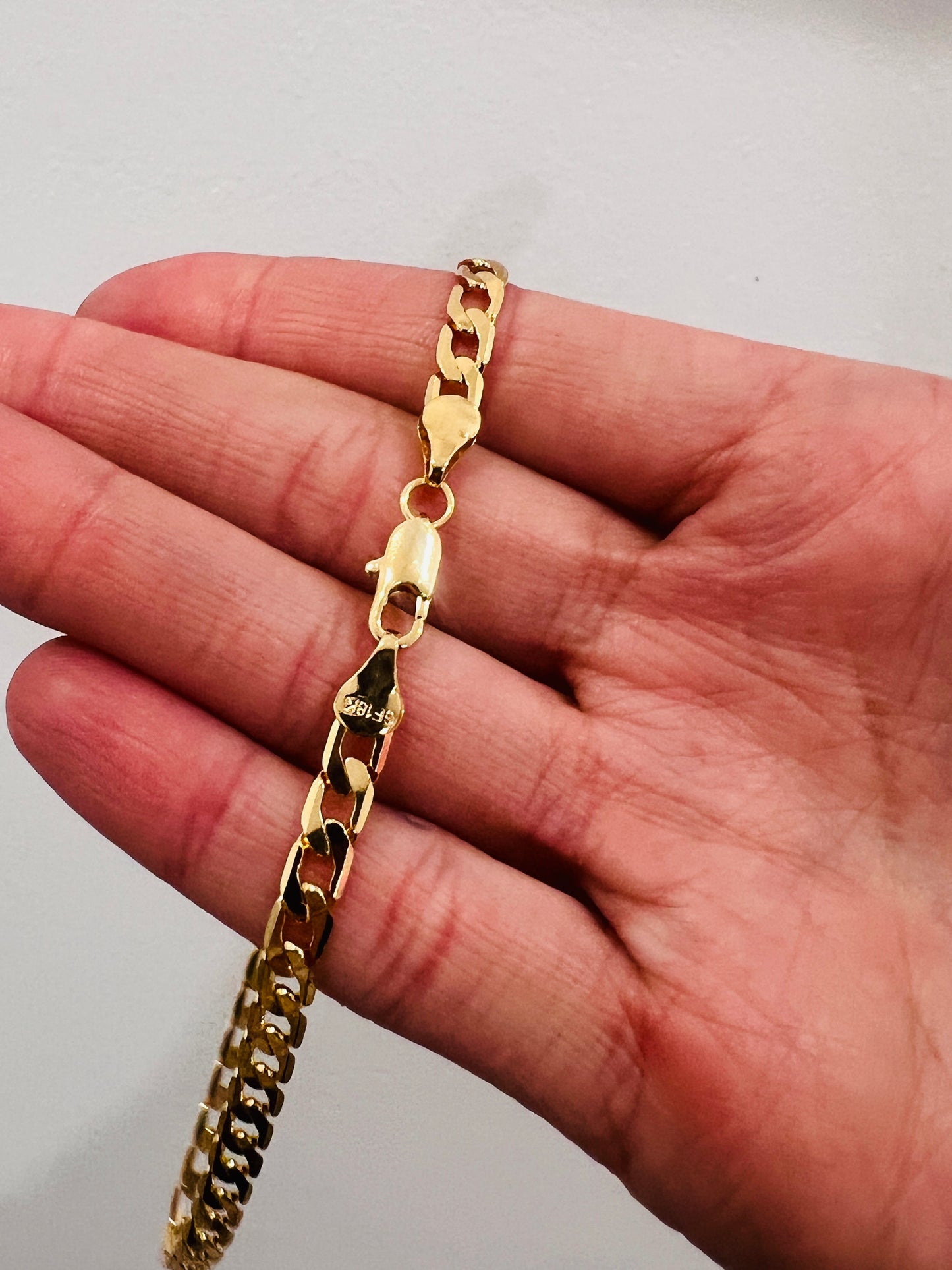 Gold Filled 4mm Curb Anklet – 18K Gold Chain | 10" Length