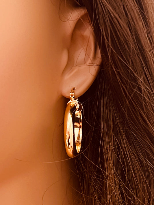 Gold Filled 30mm Hoop Earrings | 18K Gold-Filled Chunky Hoops – 5mm Wide