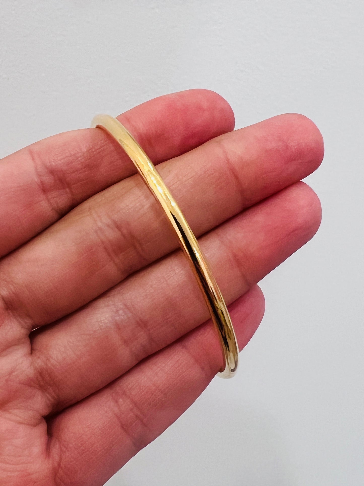 Gold Filled 2mm Bangle Bracelet | 18K Gold-Filled Stackable Bangle – 2.25" & 2.5"