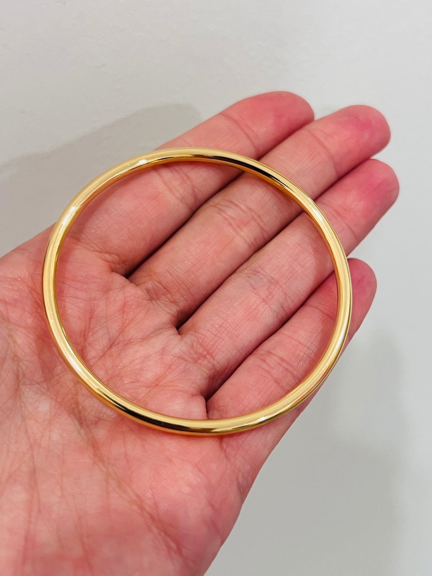Gold Filled 2mm Bangle Bracelet | 18K Gold-Filled Stackable Bangle – 2.25" & 2.5"