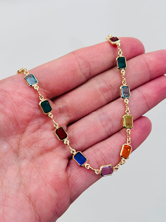 Gold Filled Gemstone Anklet | Delicate Sparkle for Every Step