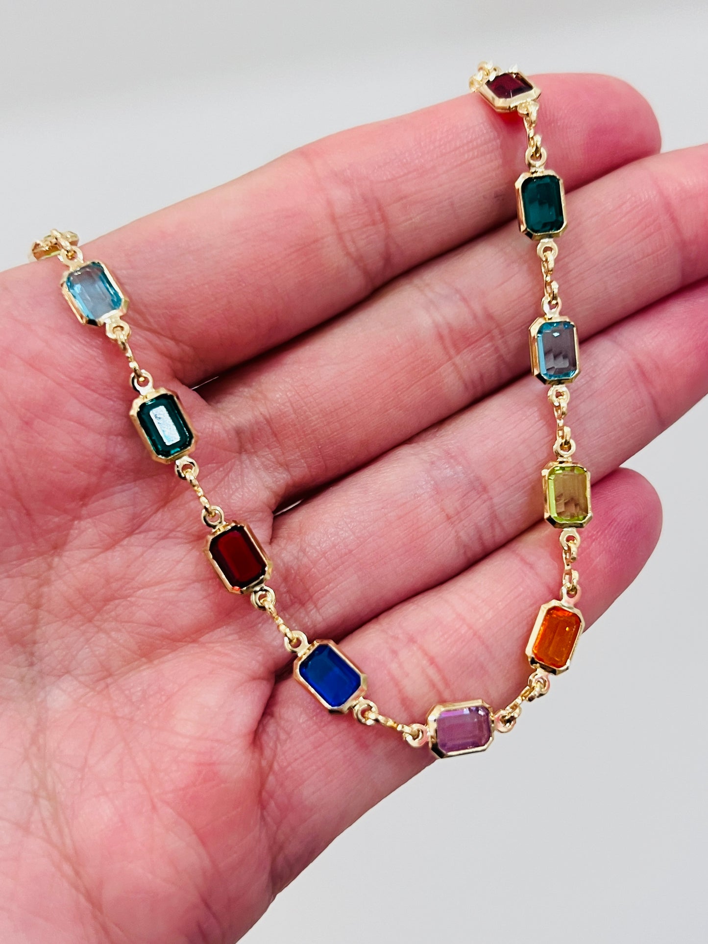 Gold Filled Gemstone Anklet | Delicate Sparkle for Every Step