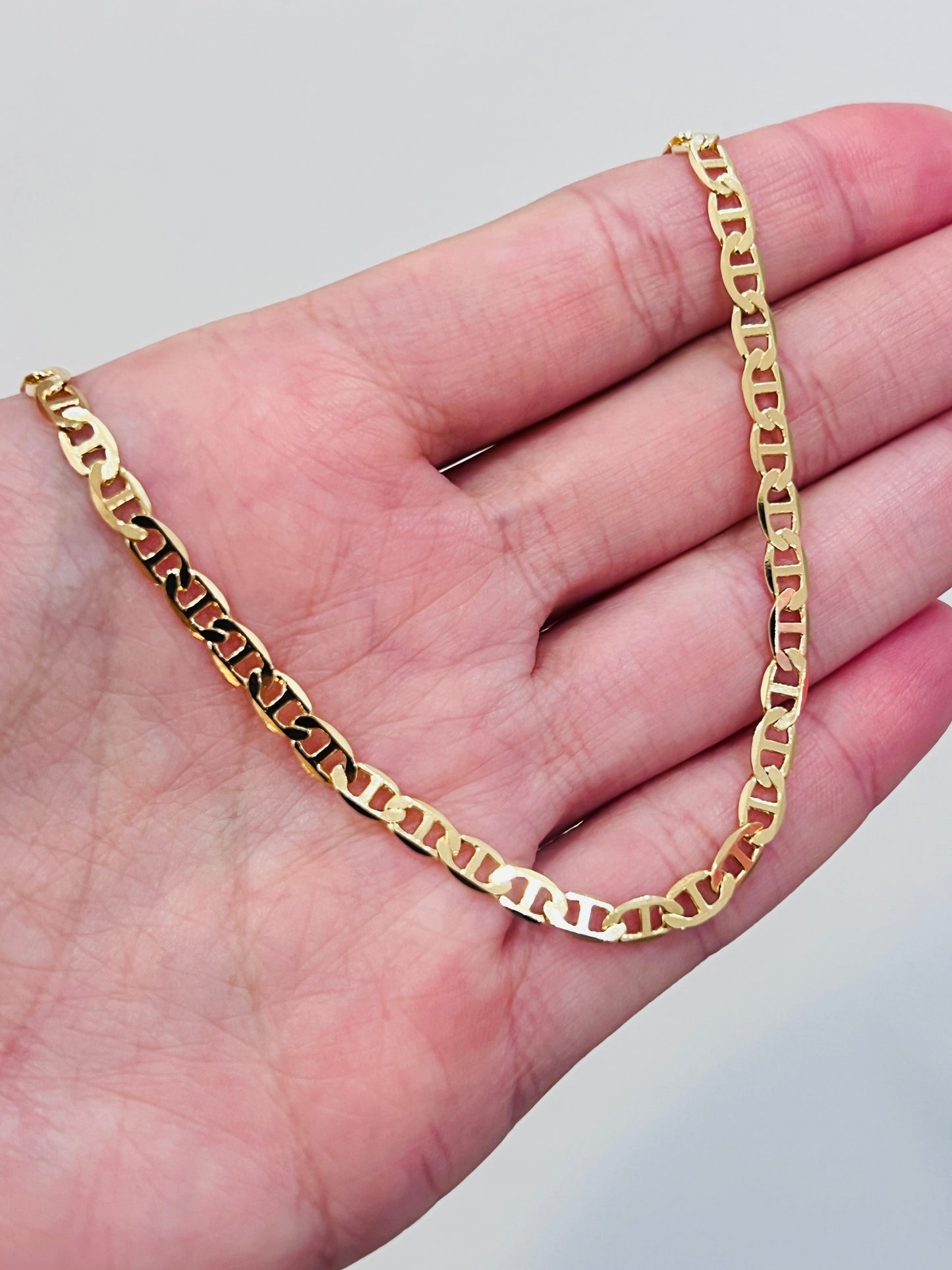 Gold Filled 3mm Mariner Link Anklet | 18K Gold-Filled Nautical Chain – 9.75"