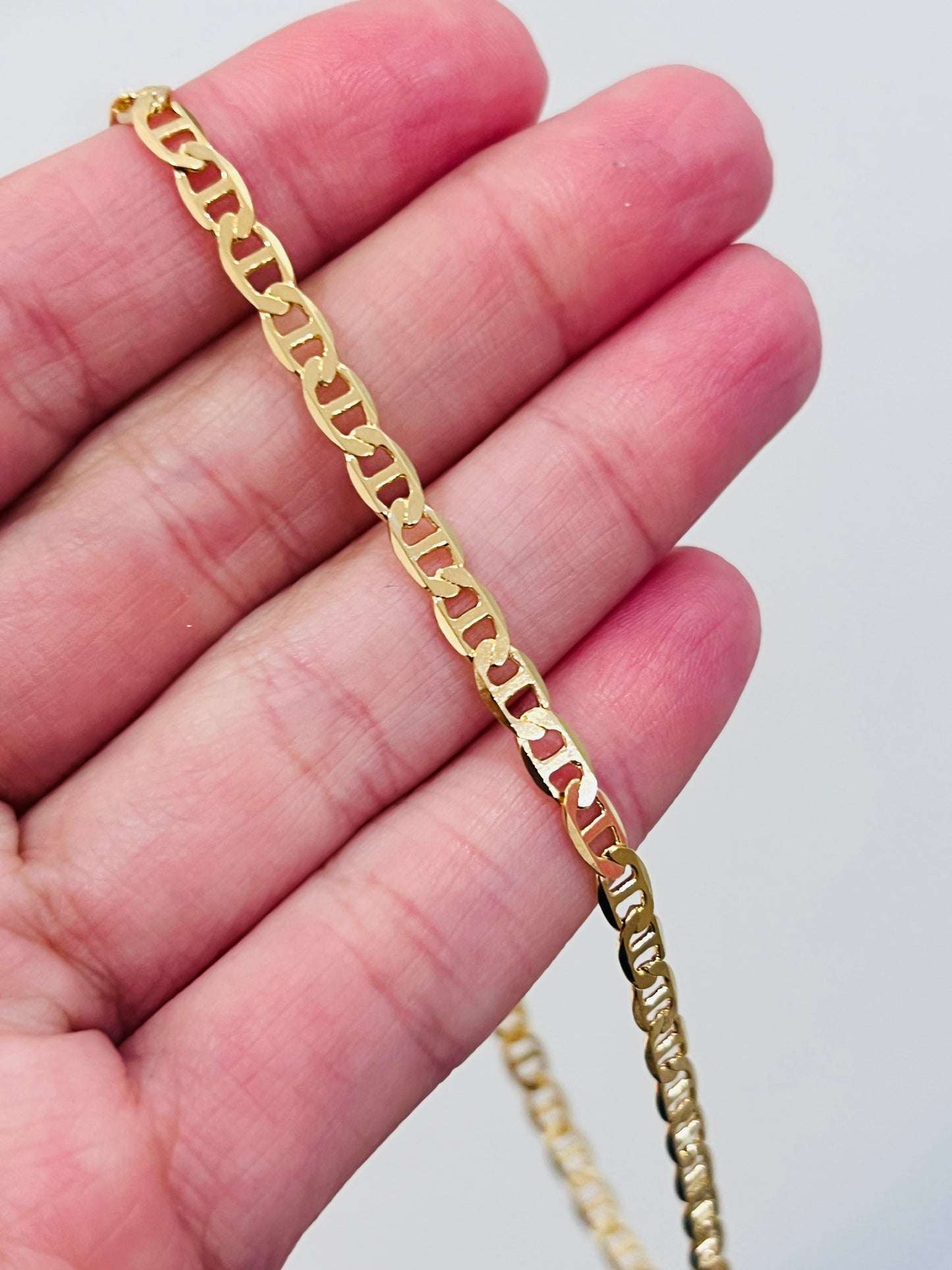 Gold Filled 3mm Mariner Link Anklet | 18K Gold-Filled Nautical Chain – 9.75"