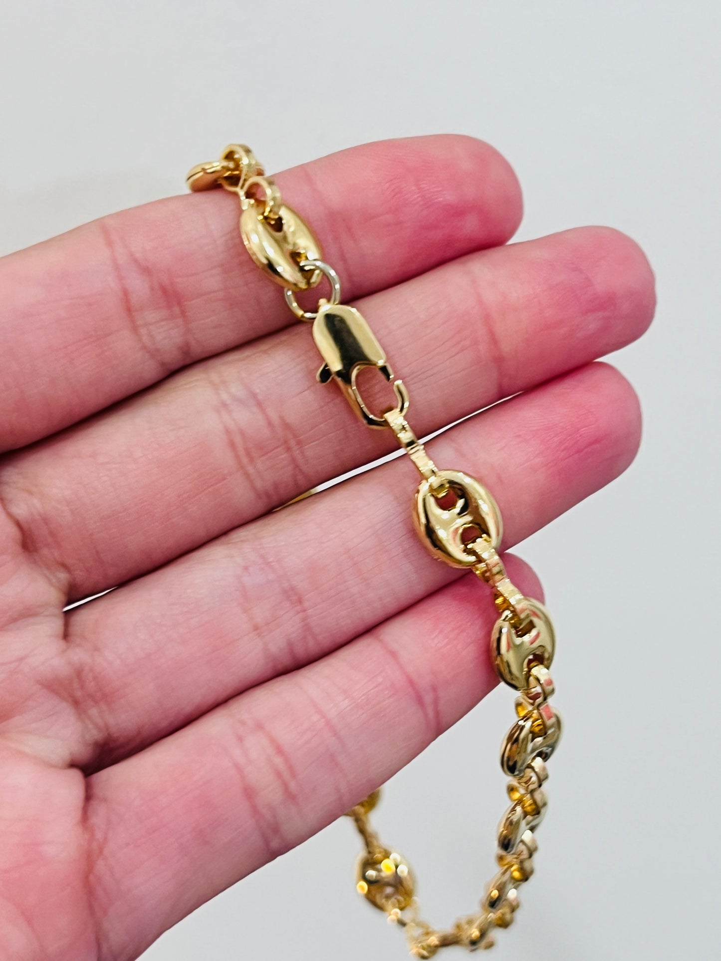 Gold Filled 7mm Puff Anklet | Bold 18K Gold Statement Anklet – 10" Length