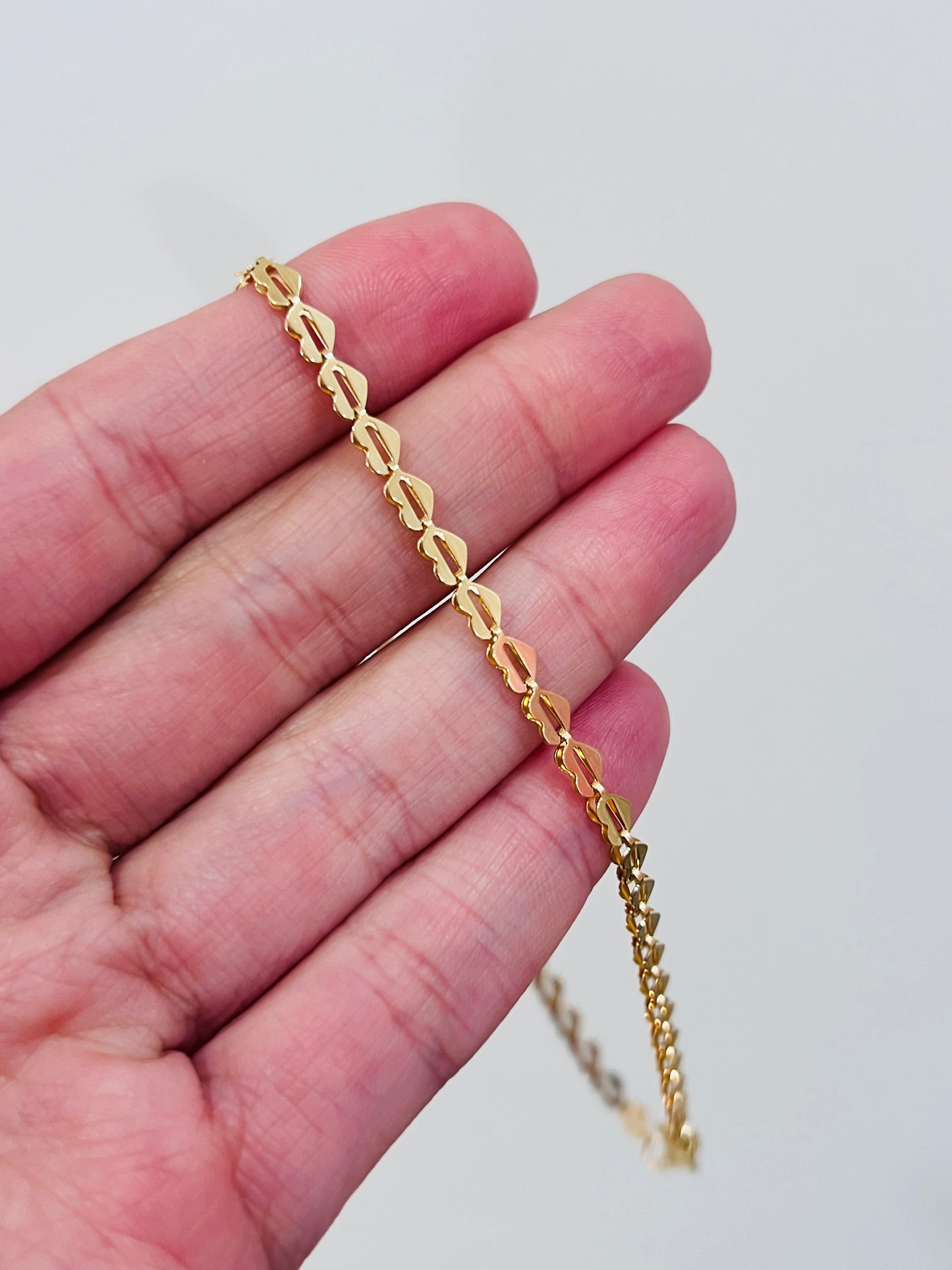 Gold Filled Heart Anklet | 10" Dainty 18K Gold Beaded Chain with Heart Accent