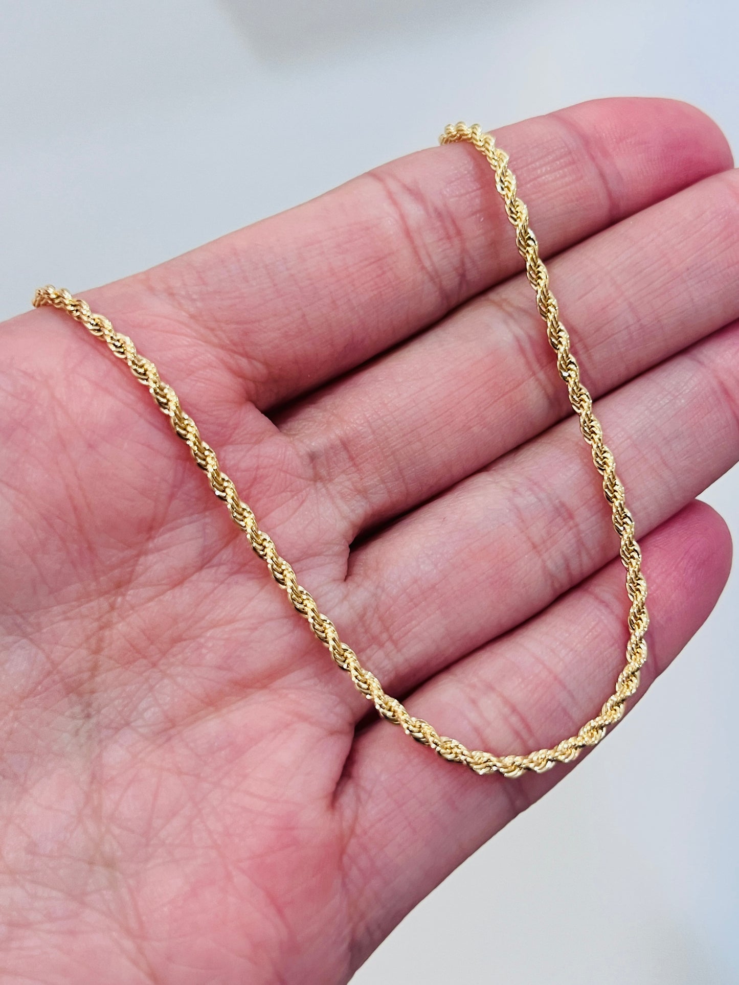 Gold Filled 1mm Rope Anklet | Dainty 18K Gold Chain for Everyday Wear