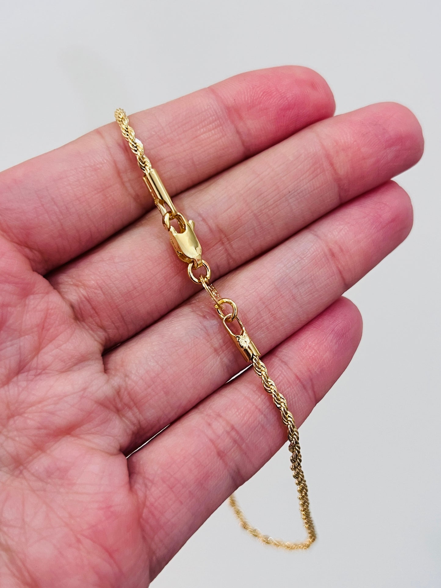 Gold Filled 1mm Rope Anklet | Dainty 18K Gold Chain for Everyday Wear