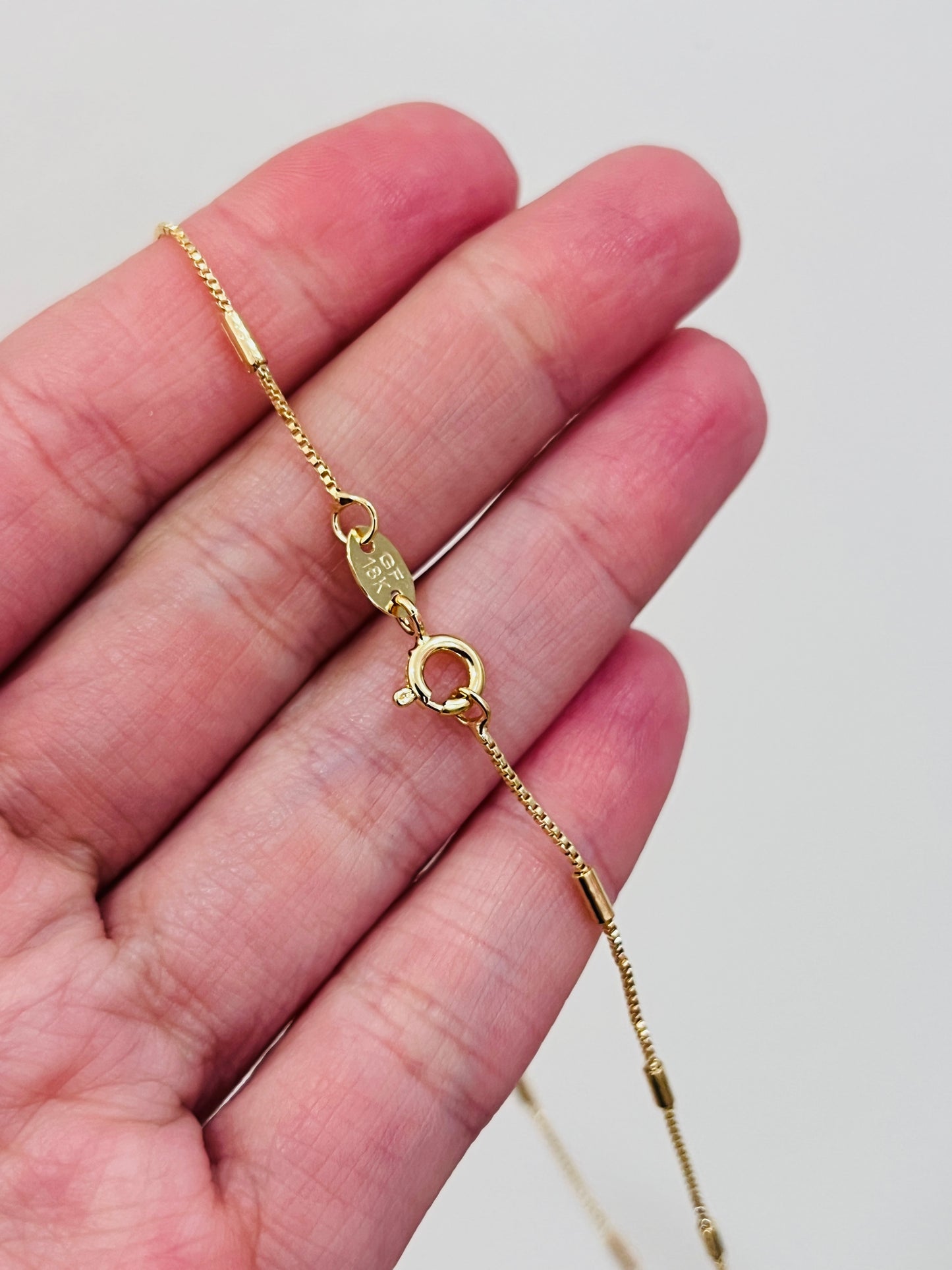 Gold Filled Box Bar Anklet | Dainty 18K Gold Ankle Bracelet