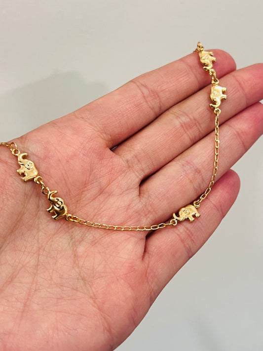 Gold Filled Elephant Anklet | 18kt Dainty Charm Jewelry