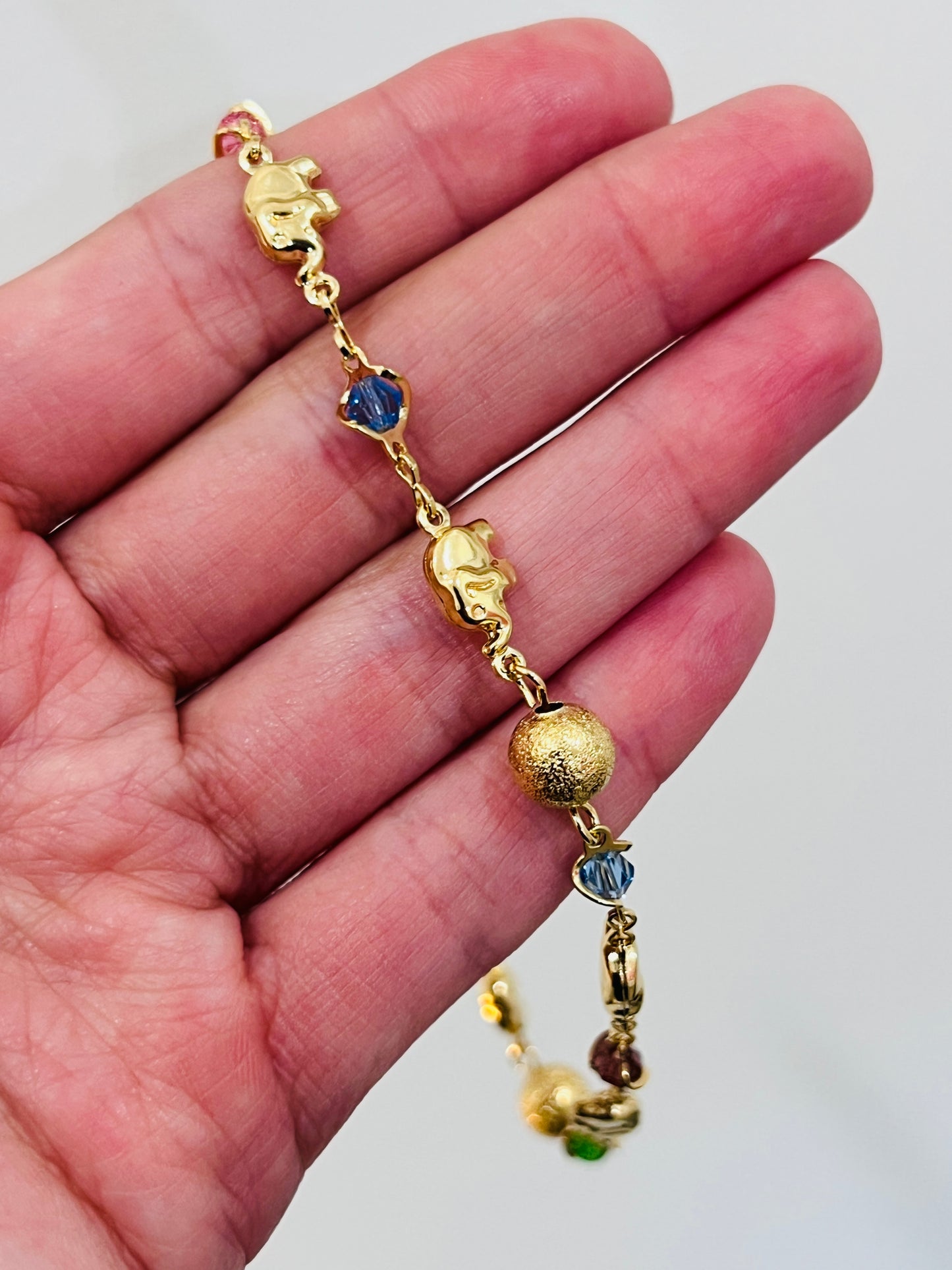 Gold Filled Elephant Anklet | 18K Lucky Charm Jewelry in 10" Size