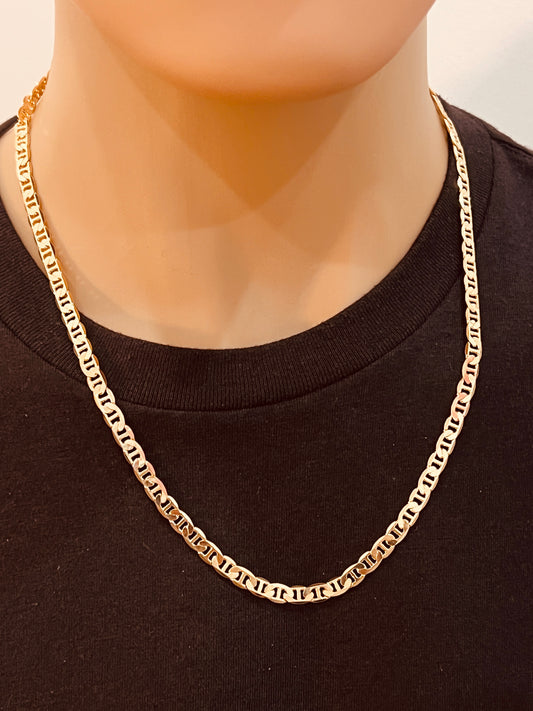 Gold Filled Mariner Chain Necklace | 5mm Waterproof Link