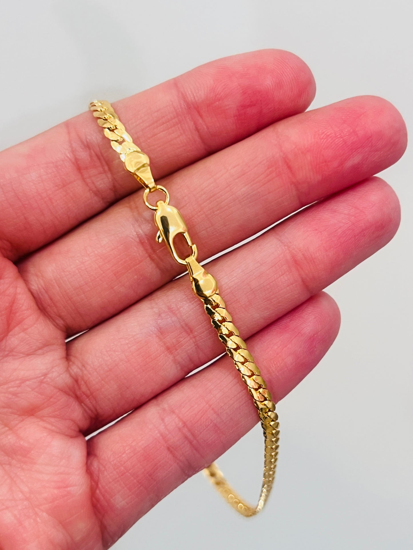 Gold Filled 3mm Curb Anklet | Size: 9.75"