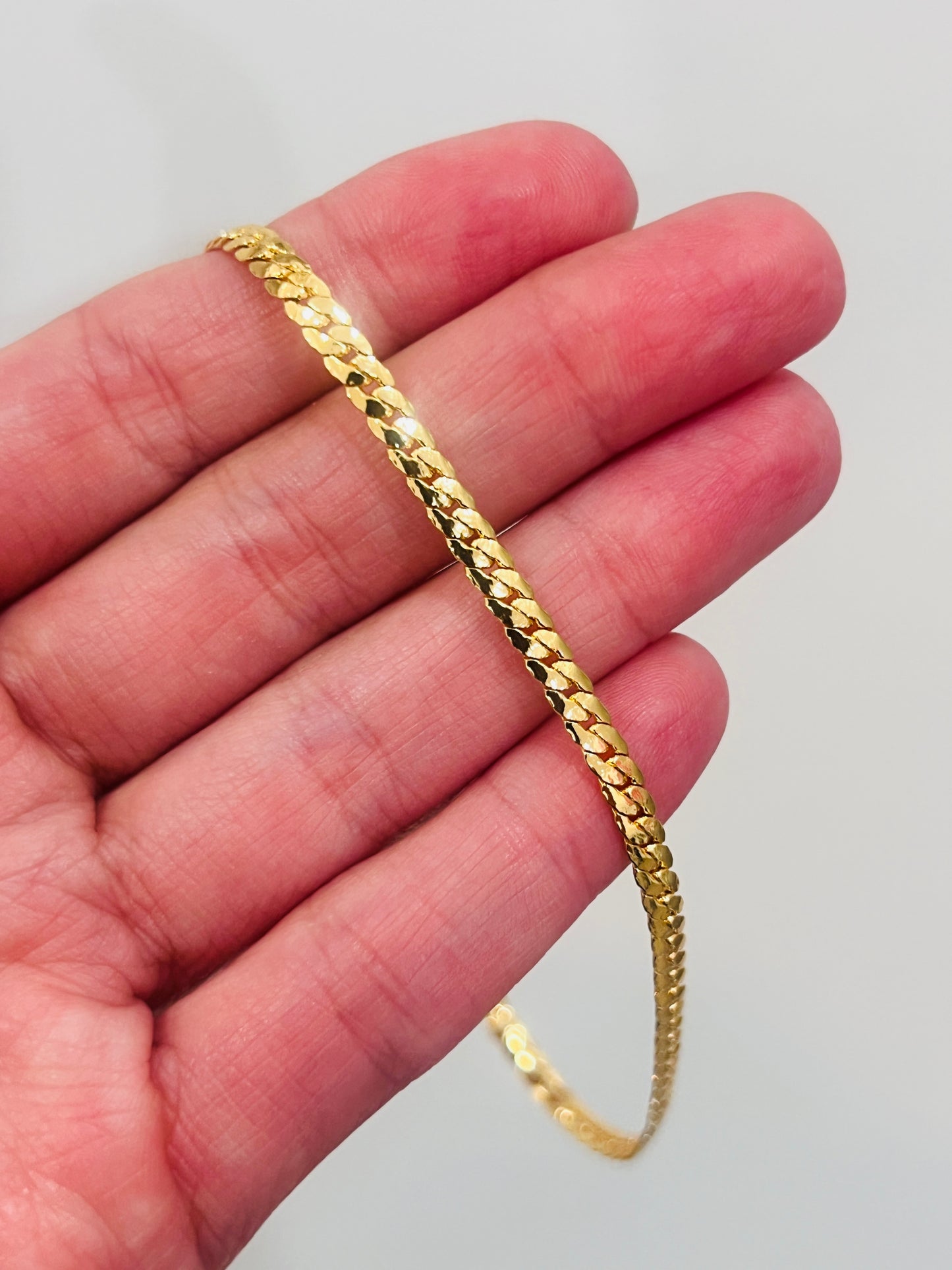 Gold Filled 3mm Curb Anklet | Size: 9.75"