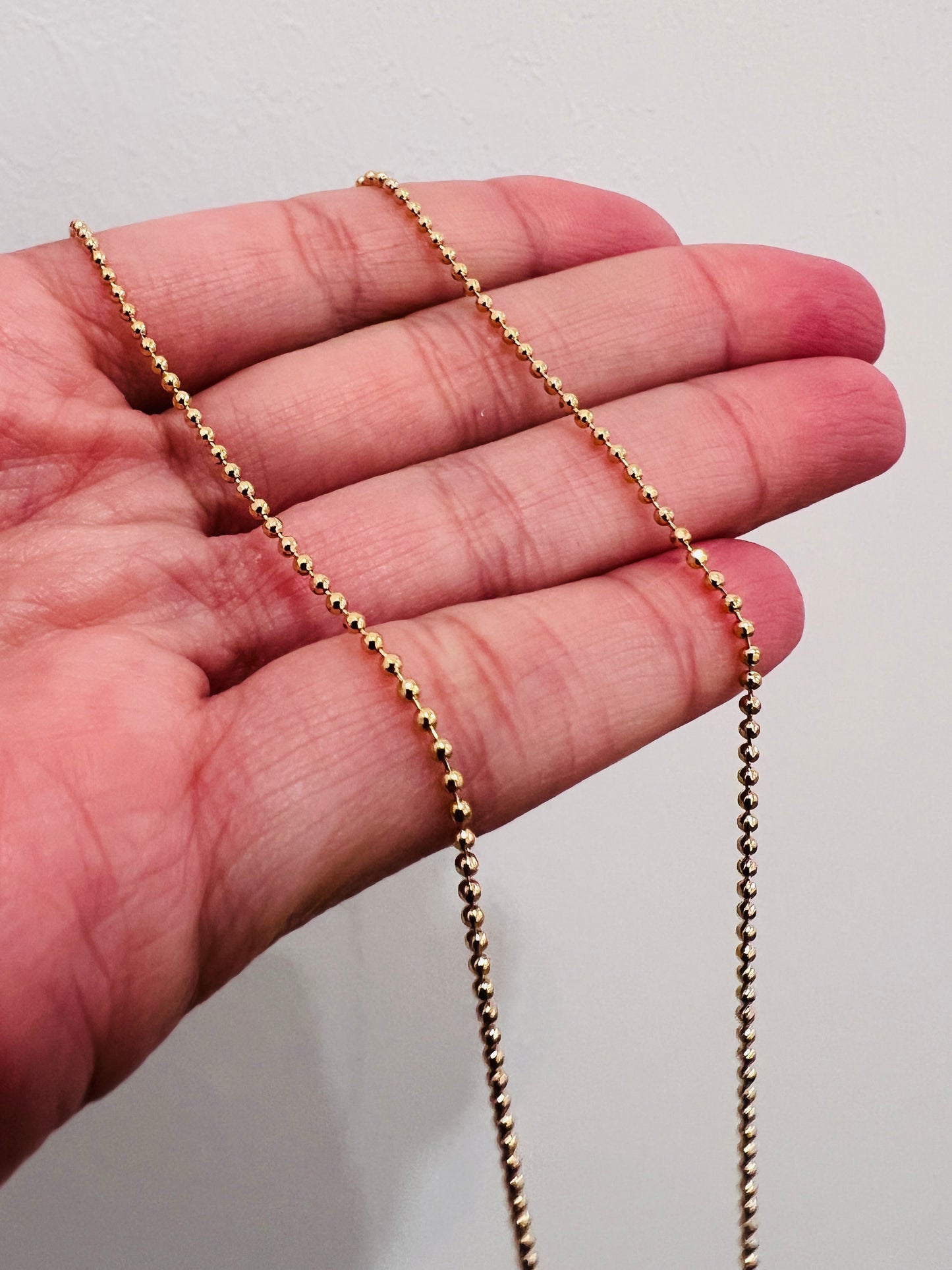 Gold Filled 1mm Faceted Ball Necklace | Dainty Everyday Chain