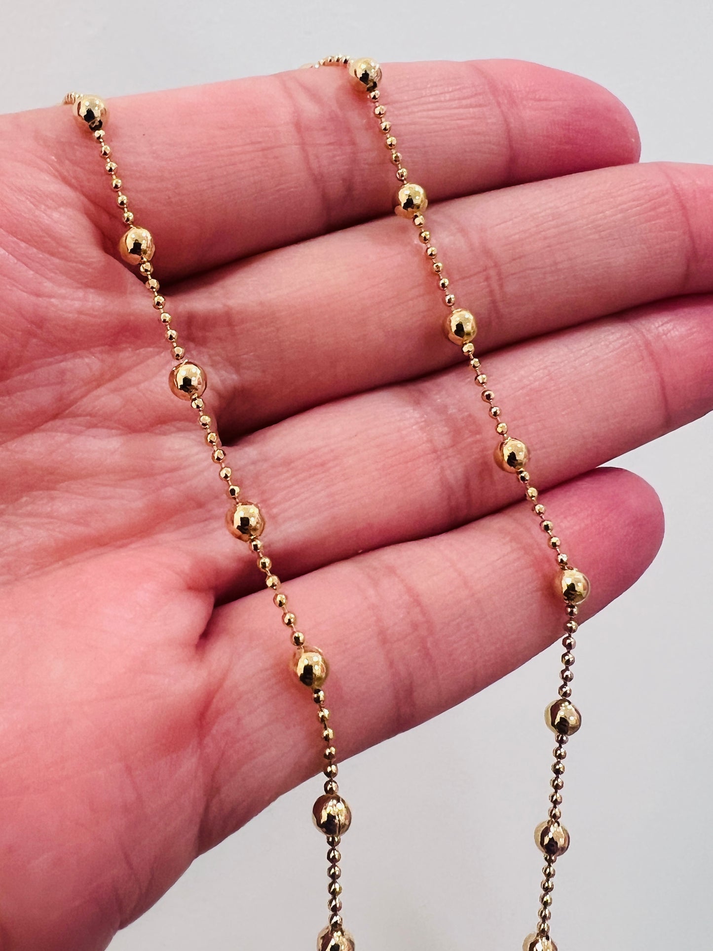 Gold Filled Beaded Ball Necklace | Effortlessly Chic with Subtle Texture