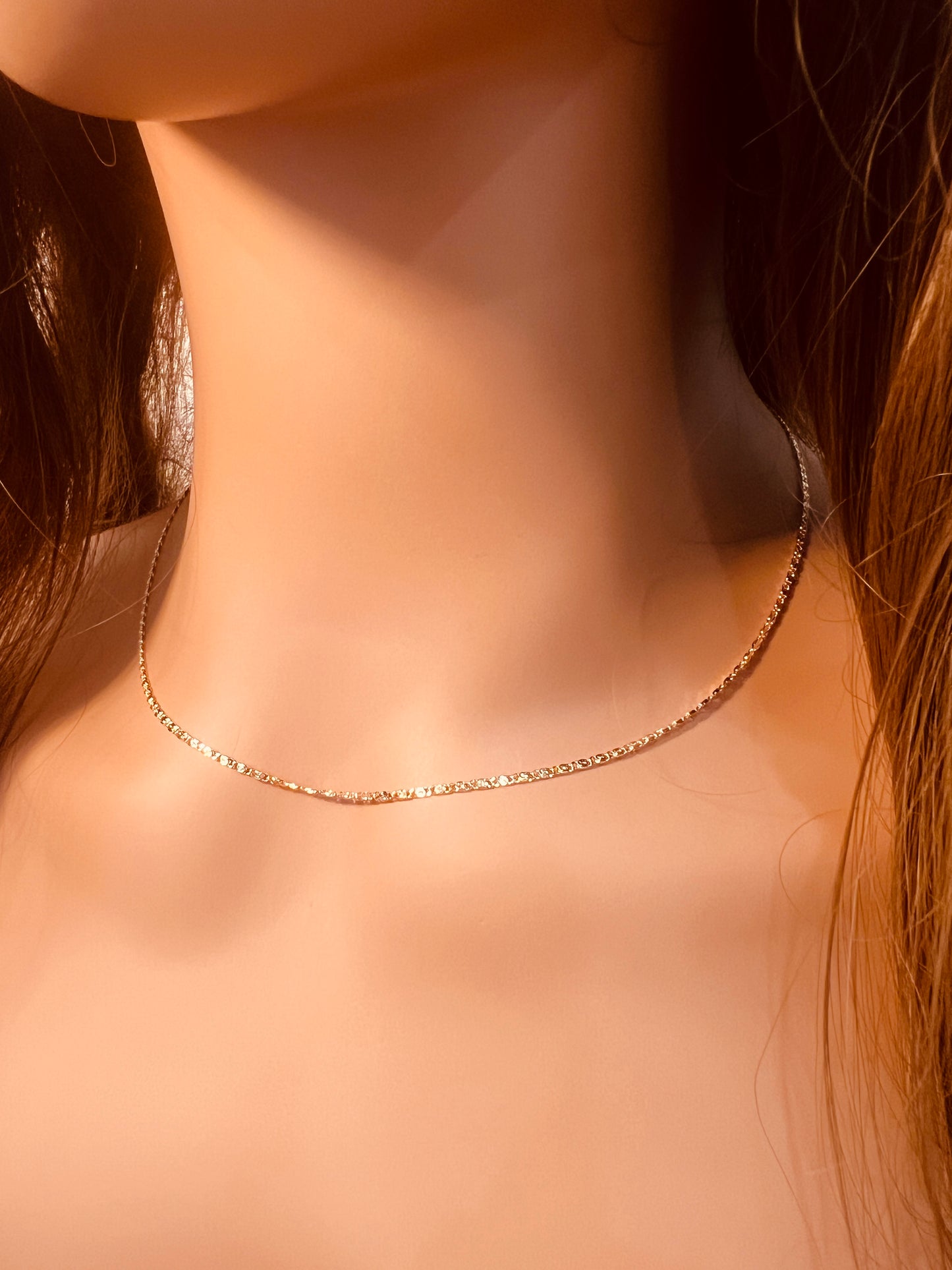 Gold Filled Snail Chain Necklace | 1mm Waterproof Shine