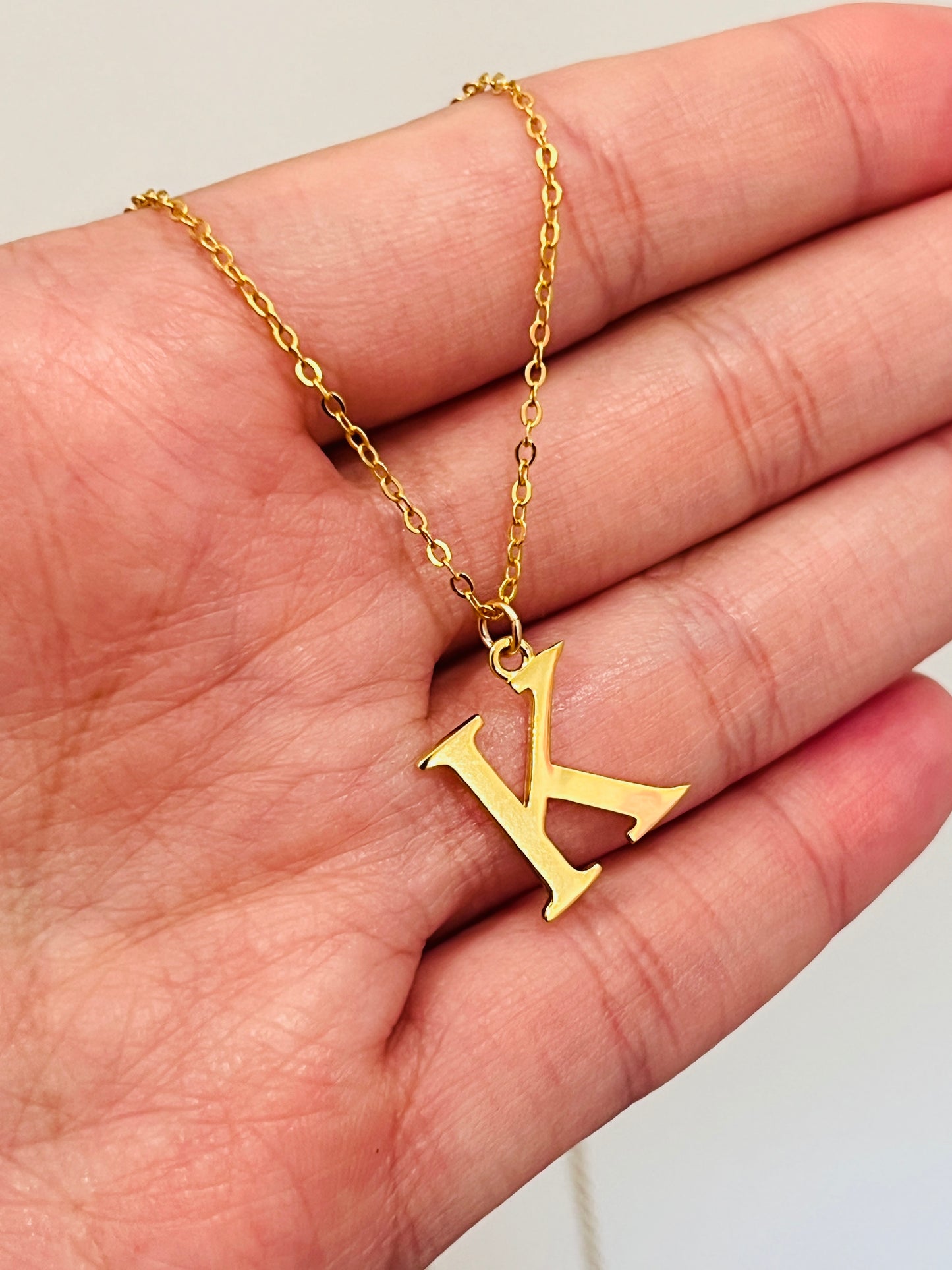 Sterling Silver Necklace with Initial Charm | 16" or 18" Length