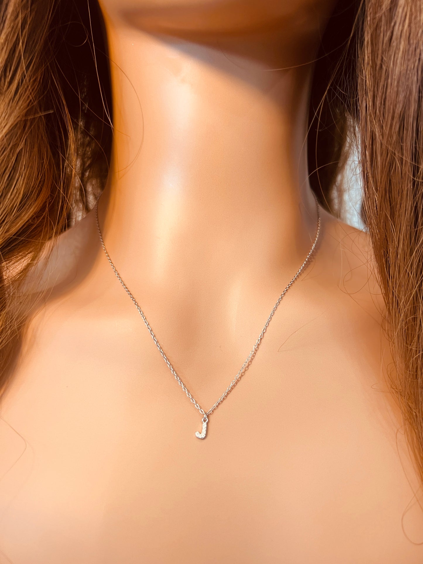 Sterling Silver CZ Initial Necklace | 10mm Sparkling Personalized Charm