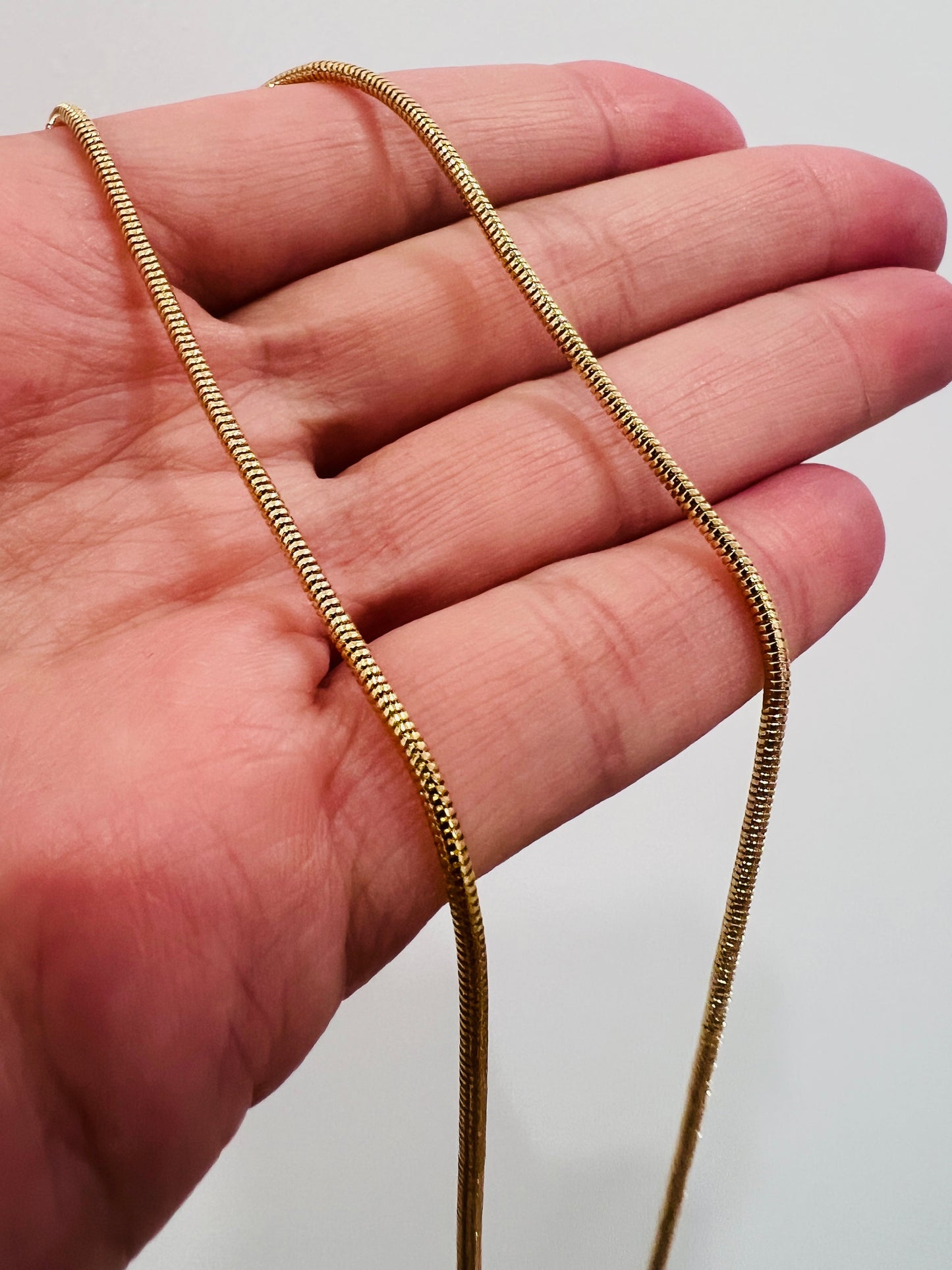 Gold Filled Snake Necklace | 1mm Flat Chain | 16–24 Inch