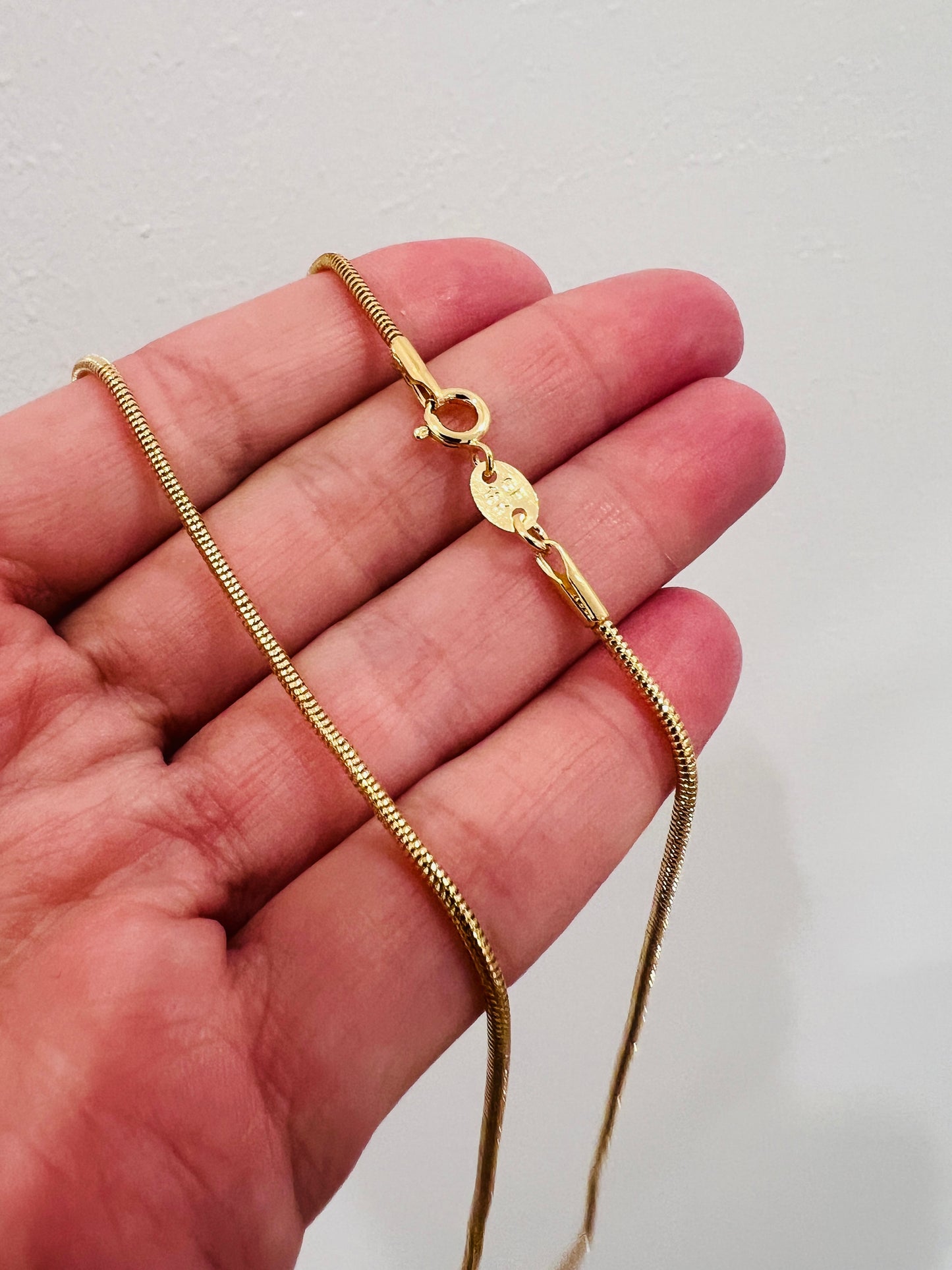 Gold Filled Snake Necklace | 1mm Flat Chain | 16–24 Inch