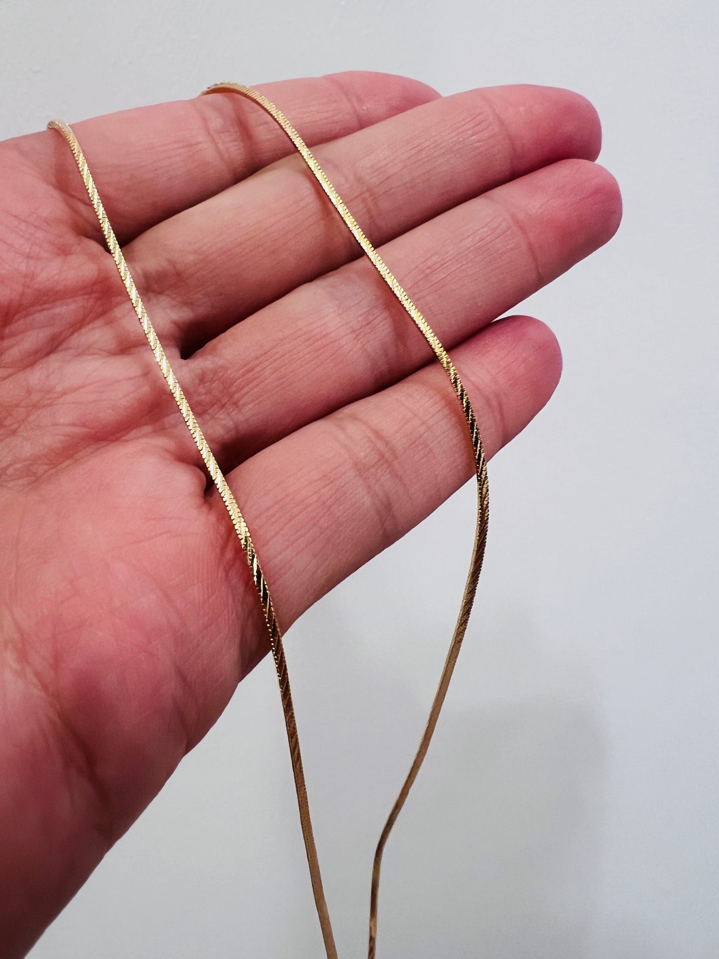 Gold Filled Square Snake Necklace | 0.5mm | 16–18 Inch