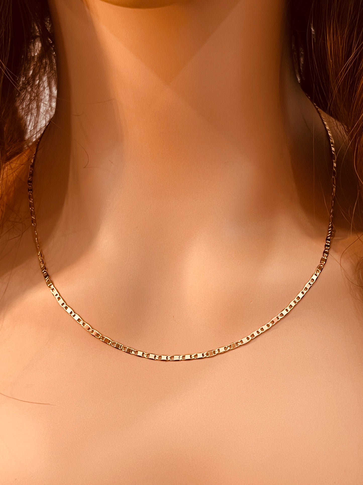 Gold Filled Mariner Chain Necklace | 2mm Waterproof Link