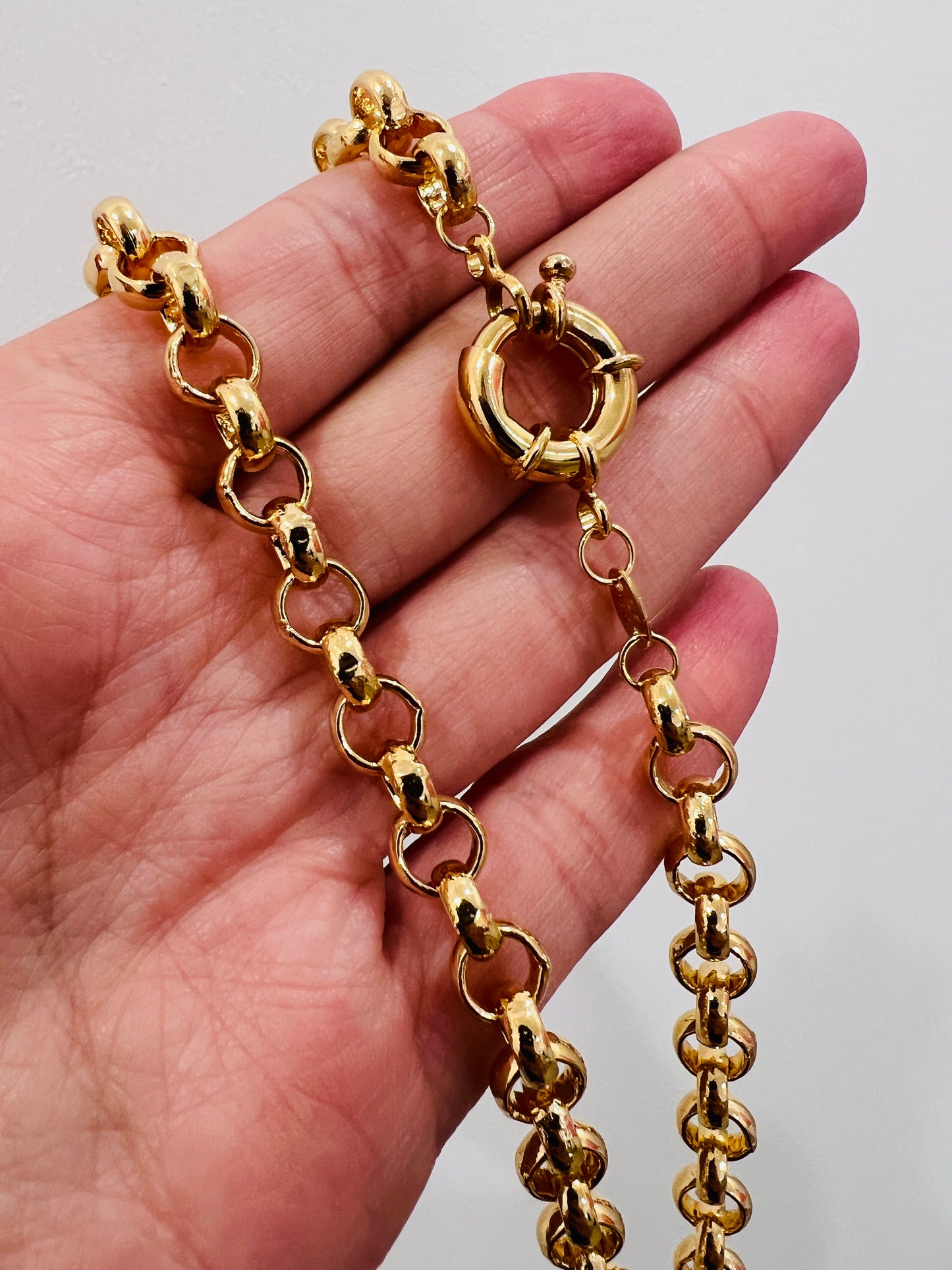 Gold Filled Rolo Necklace | 7mm Chain | Bolt Ring Clasp