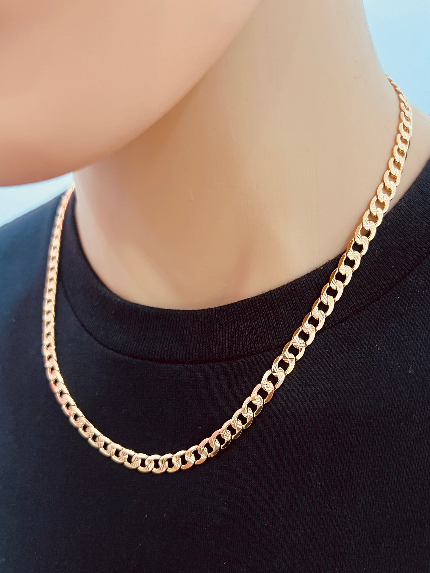 Gold Filled Beveled Curb Chain | 5.5mm | 20" or 24"