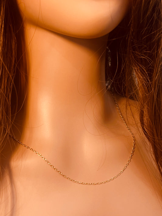Gold Filled Cable Necklace | 1mm Chain | 16–20 Inch