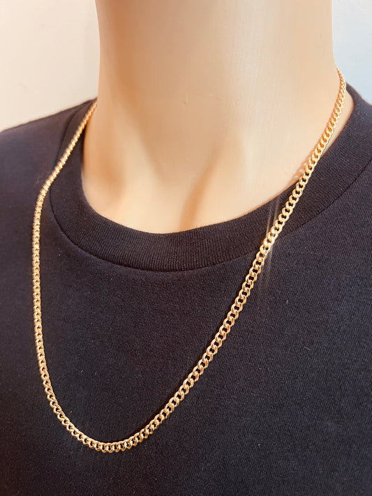 Gold Filled 3mm Curb Chain Necklace | Sleek Unisex Layers