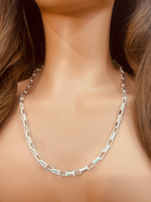 Sterling Silver 5mm Paperclip Necklace | Bold Links