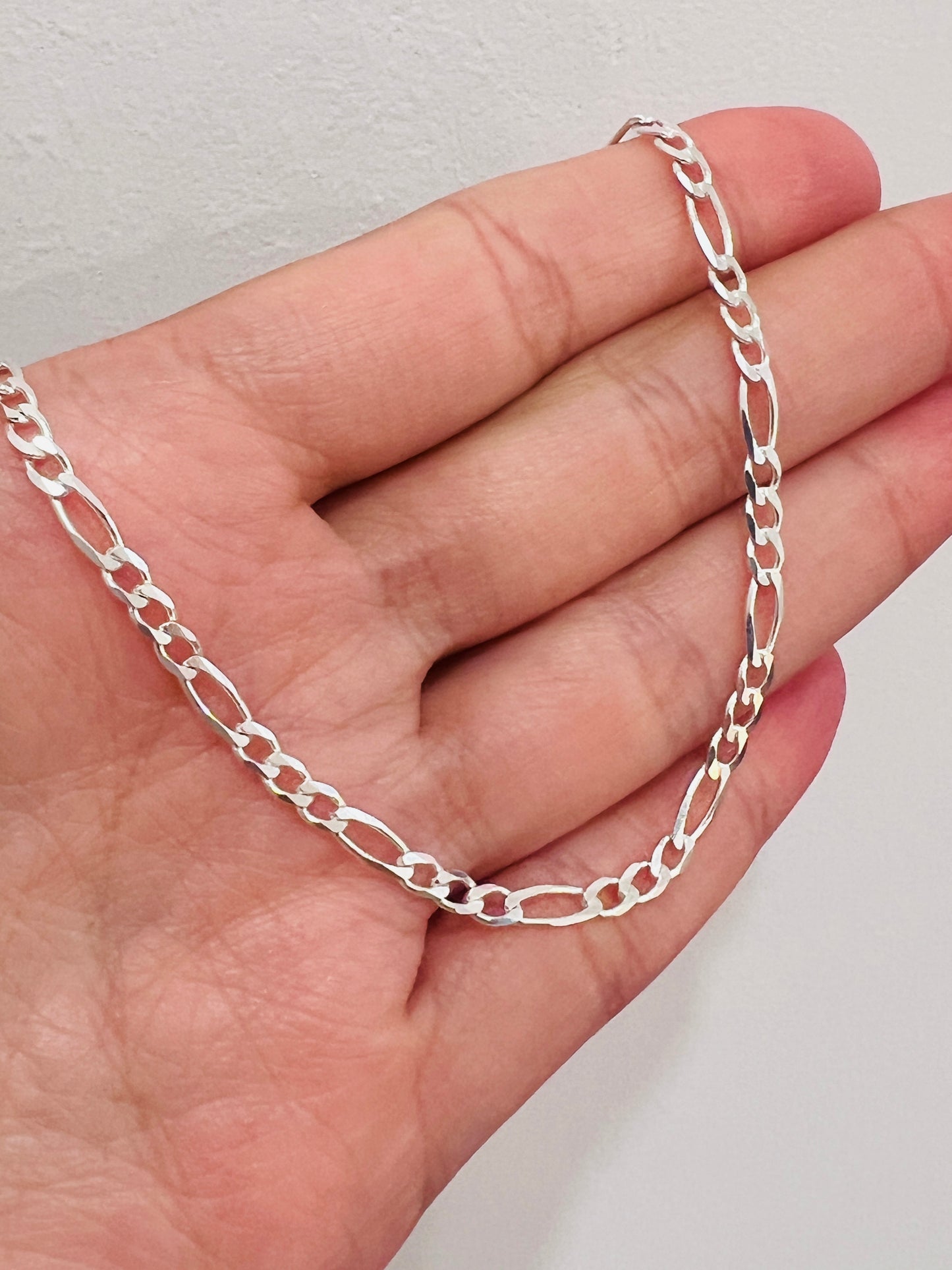 Sterling Silver 3mm Figaro Bracelet | Unisex Jewelry