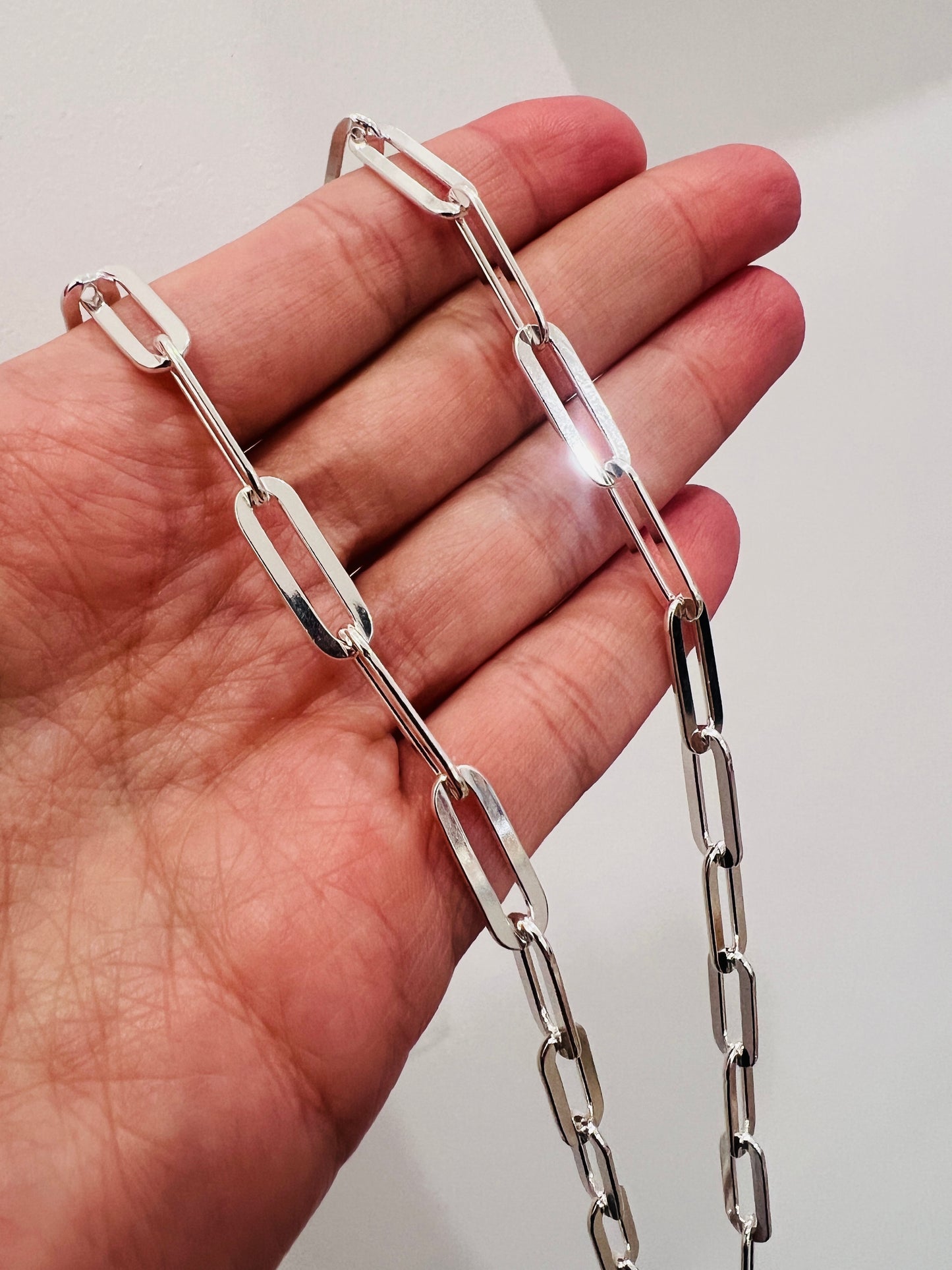 Sterling Silver 5mm Paperclip Necklace | Unisex Chain