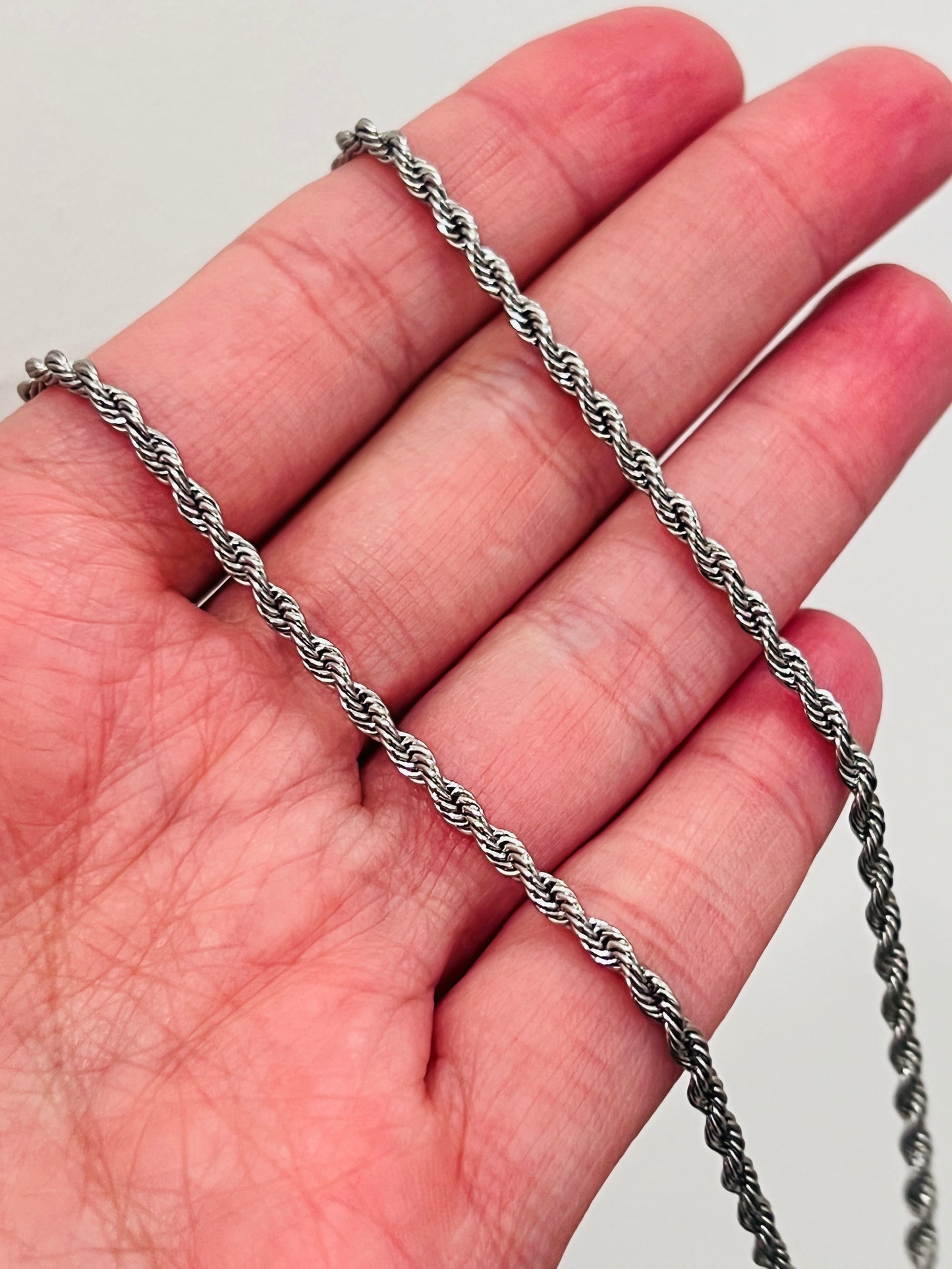Stainless Steel 2mm Rope Necklace | Durable Everyday Chain