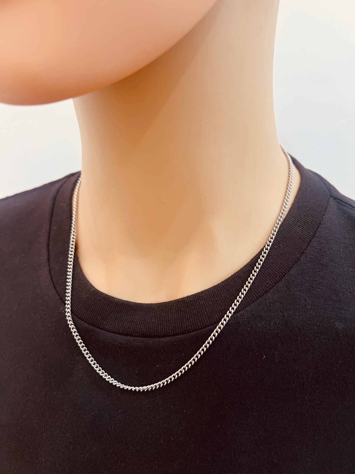 Stainless Steel 2mm Curb Chain Necklace | Unisex Style