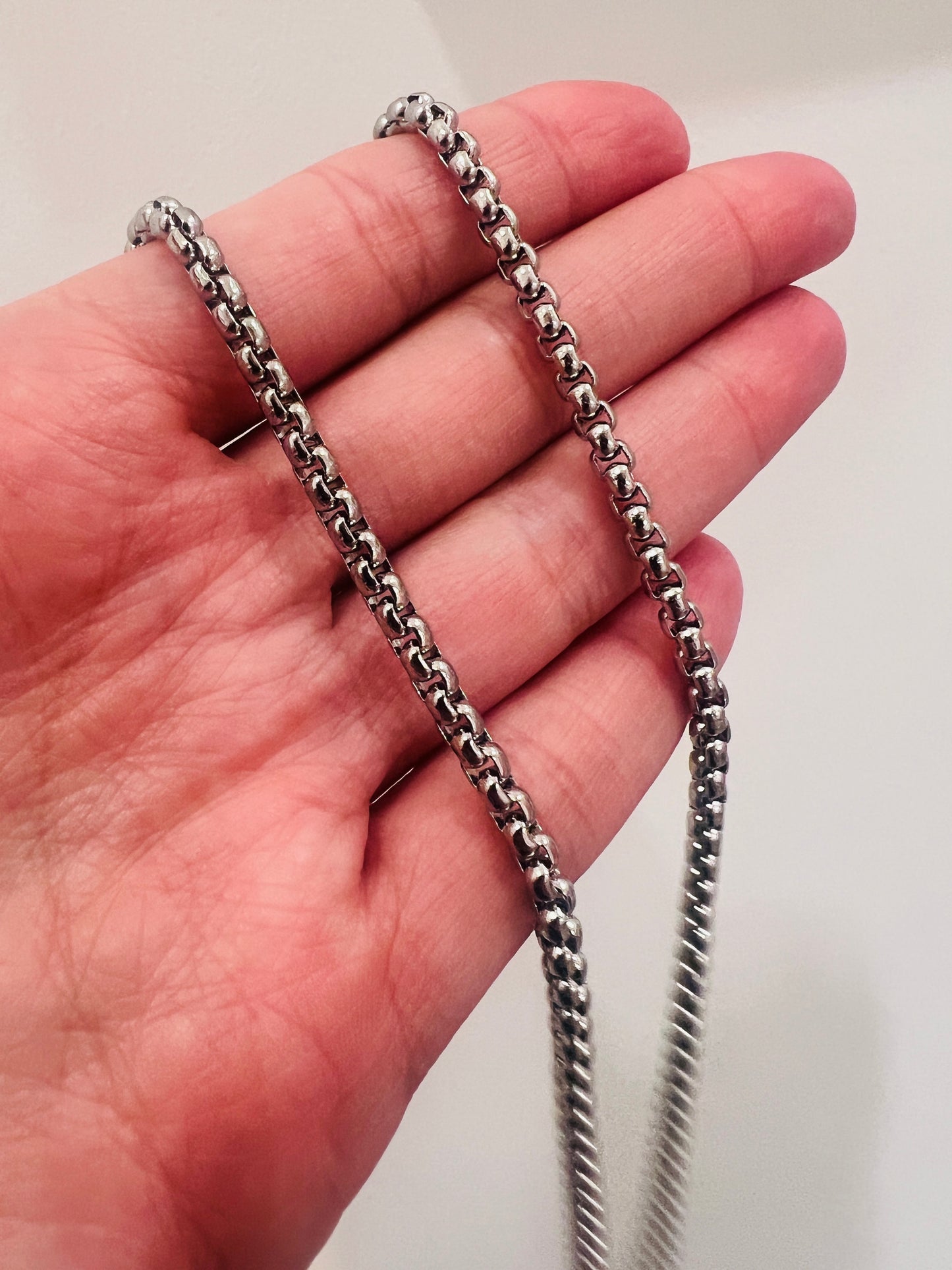 Stainless Steel 3.5mm Box Link Necklace | Unisex Chain