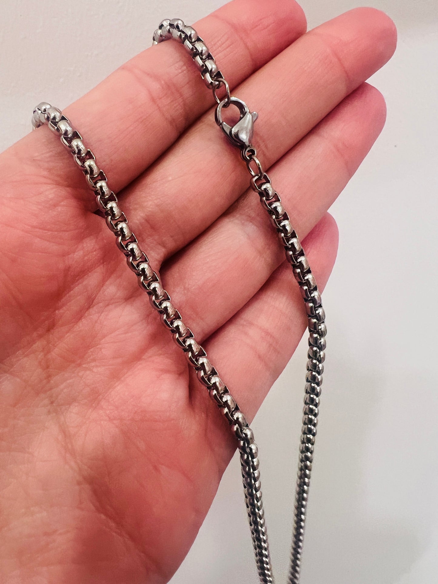 Stainless Steel 3.5mm Box Link Necklace | Unisex Chain