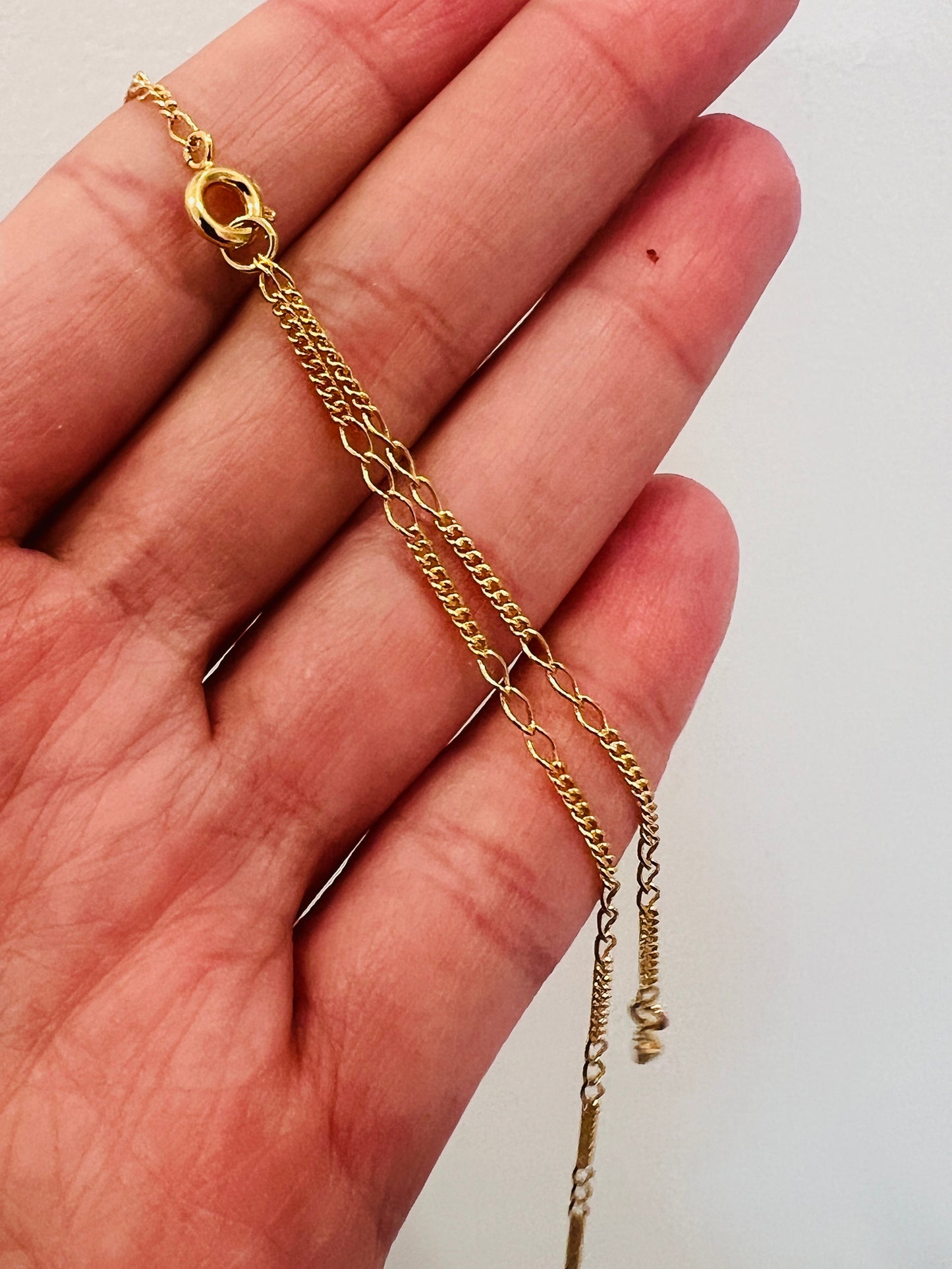 Gold Filled CZ Necklace | 16.5" Dainty Dangle Chain