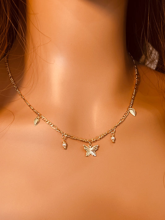 Gold Filled Butterfly Charm Necklace | Dainty Everyday Layering Piece