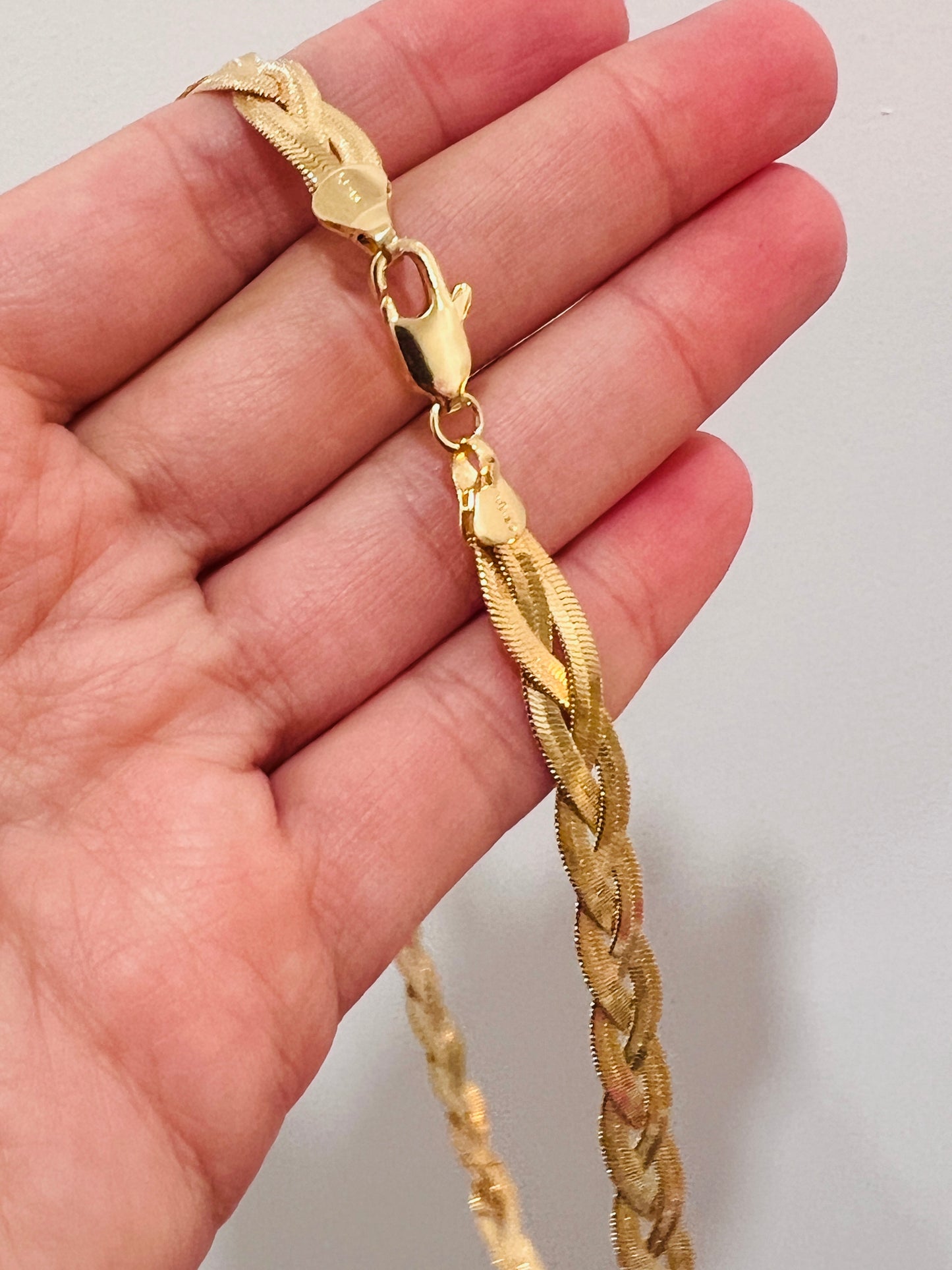 Gold Filled Herringbone Necklace | 7mm Woven Statement